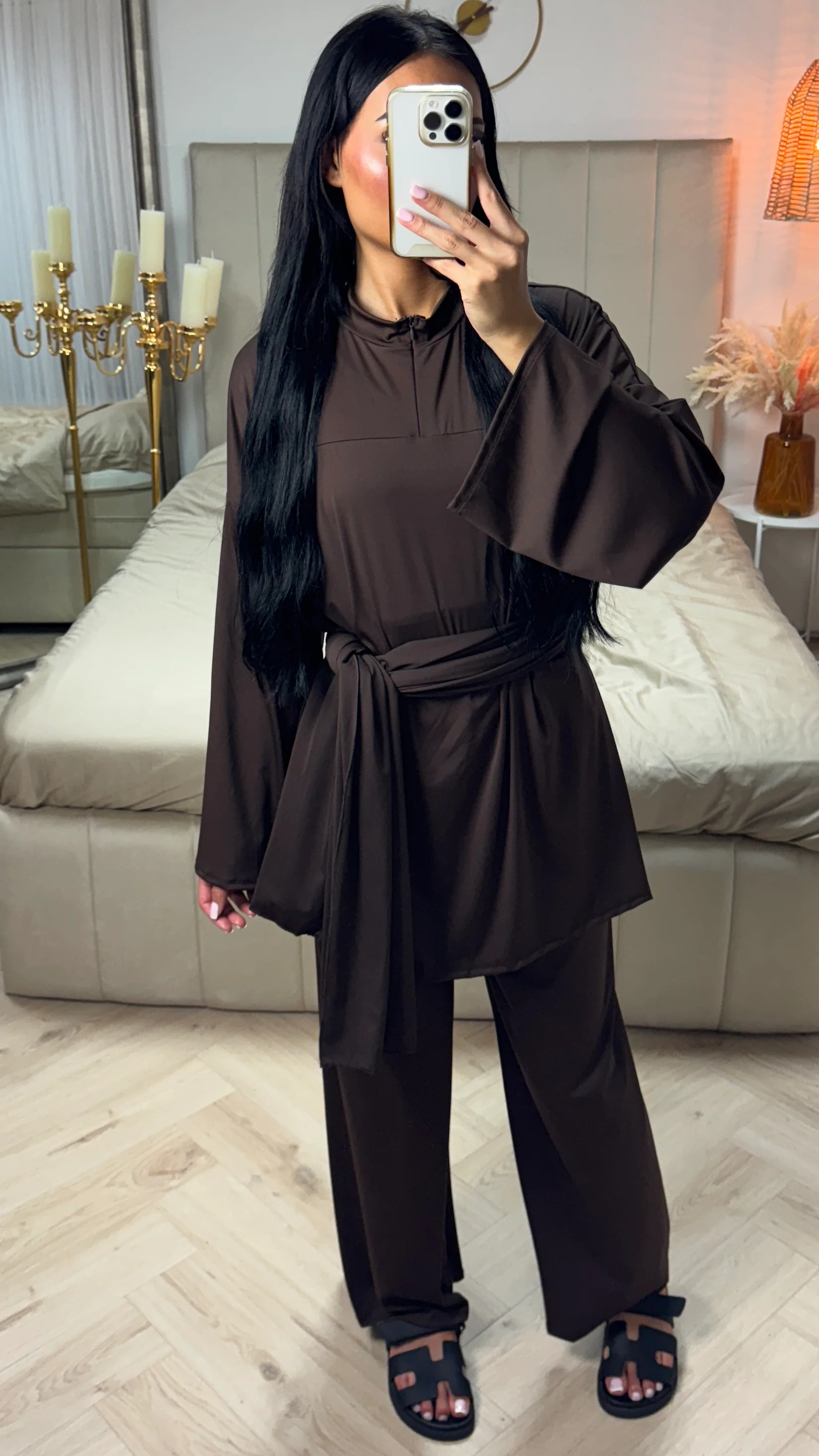 Burkini Set met Rits en Wijde Mouwen – Met Bijpassende Hijab/Ceintuur - Image 10