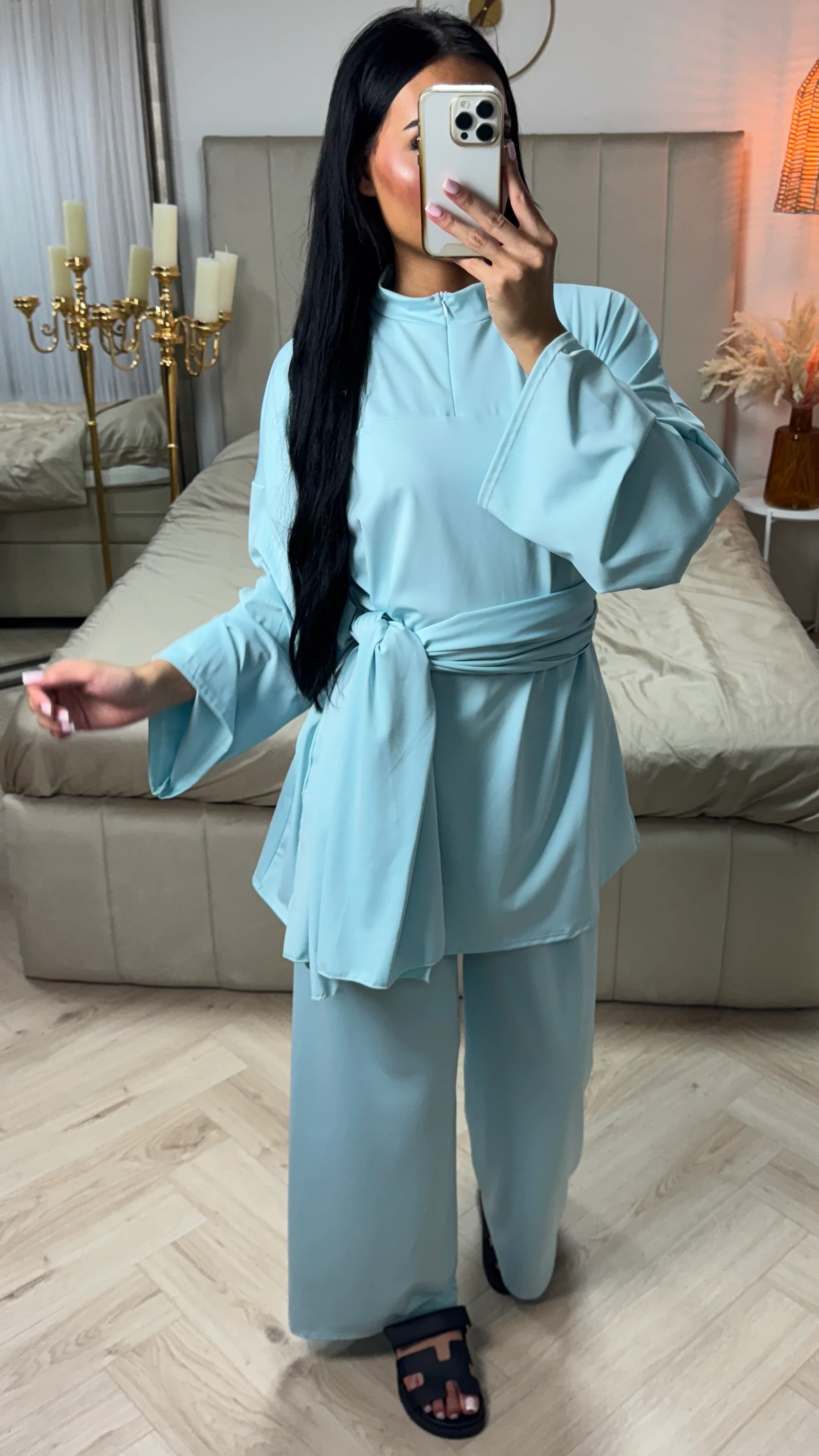 Burkini Set met Rits en Wijde Mouwen – Met Bijpassende Hijab/Ceintuur - Image 5