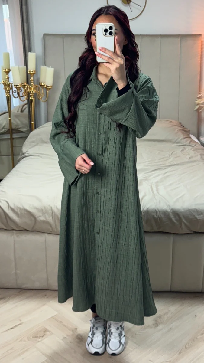 Button Blouse Dress Wave Material - Image 10