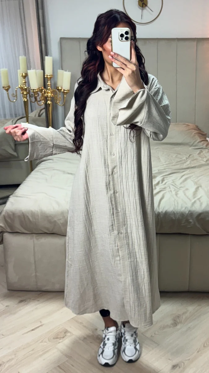 Button Blouse Dress Wave Material - Image 11
