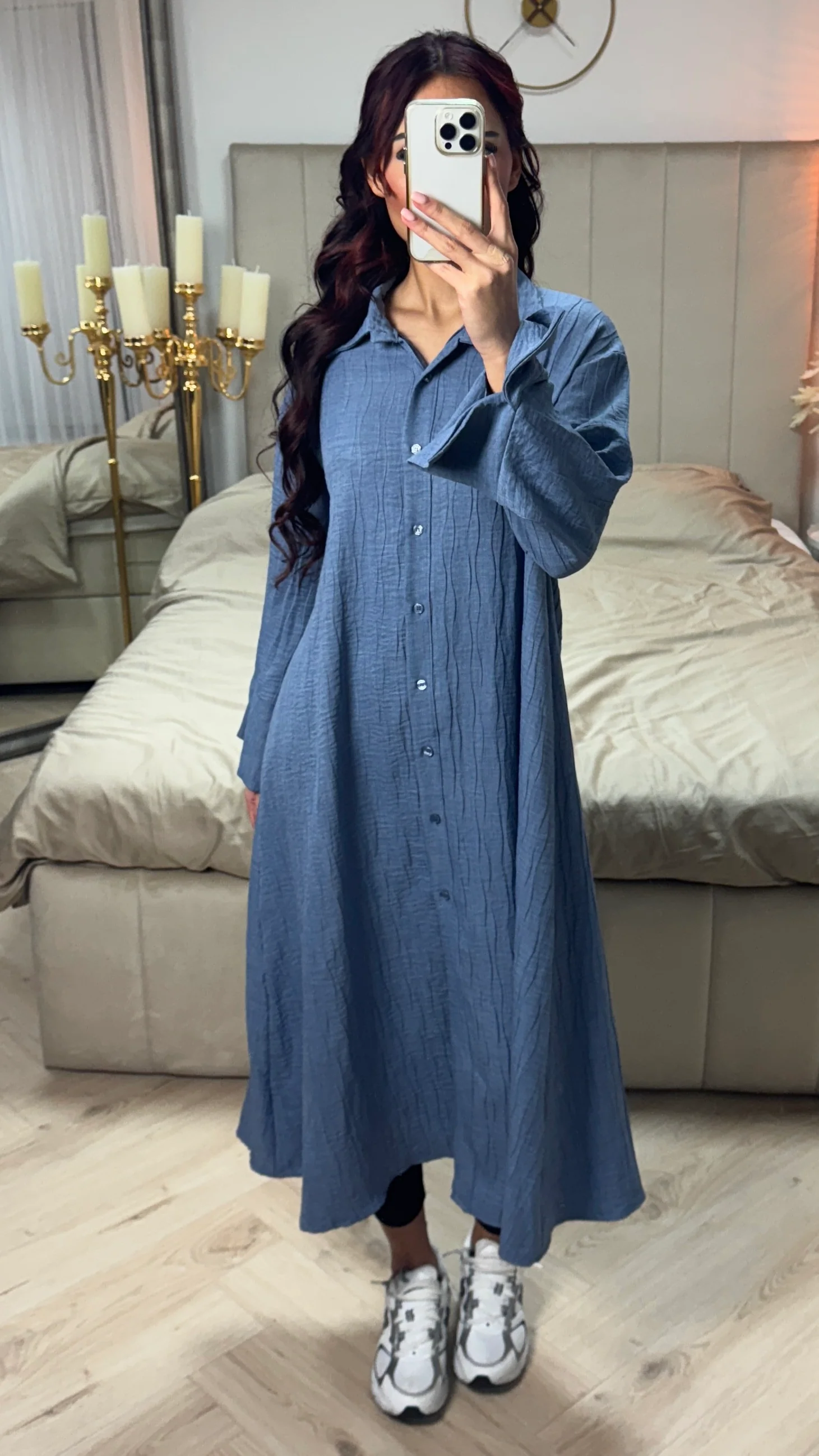 Button Blouse Dress Wave Material - Image 17