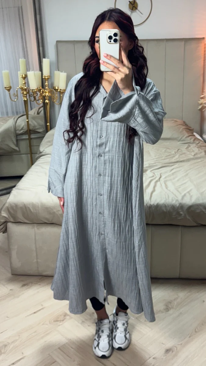 Button Blouse Dress Wave Material - Image 6