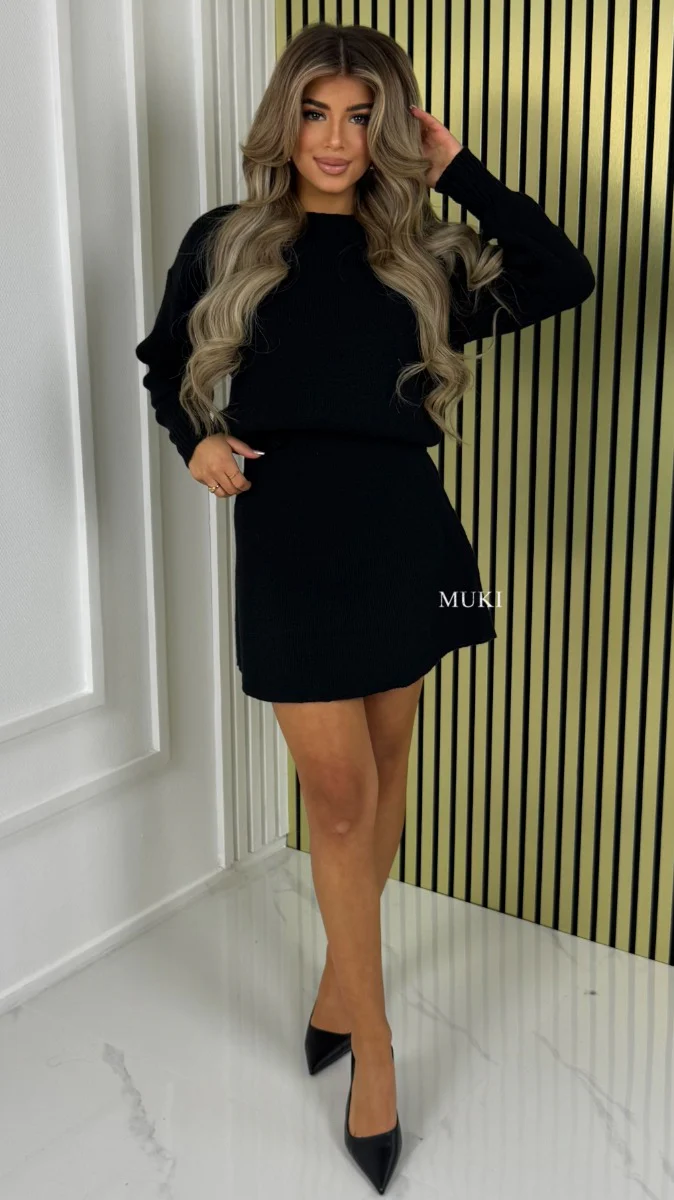 BY FARAH Essential Knit Crop Sweater Skirt Set