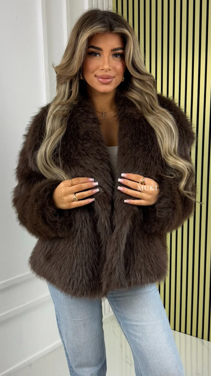 BY FARAH Faux Fur Teddy Jacket Chester Lining