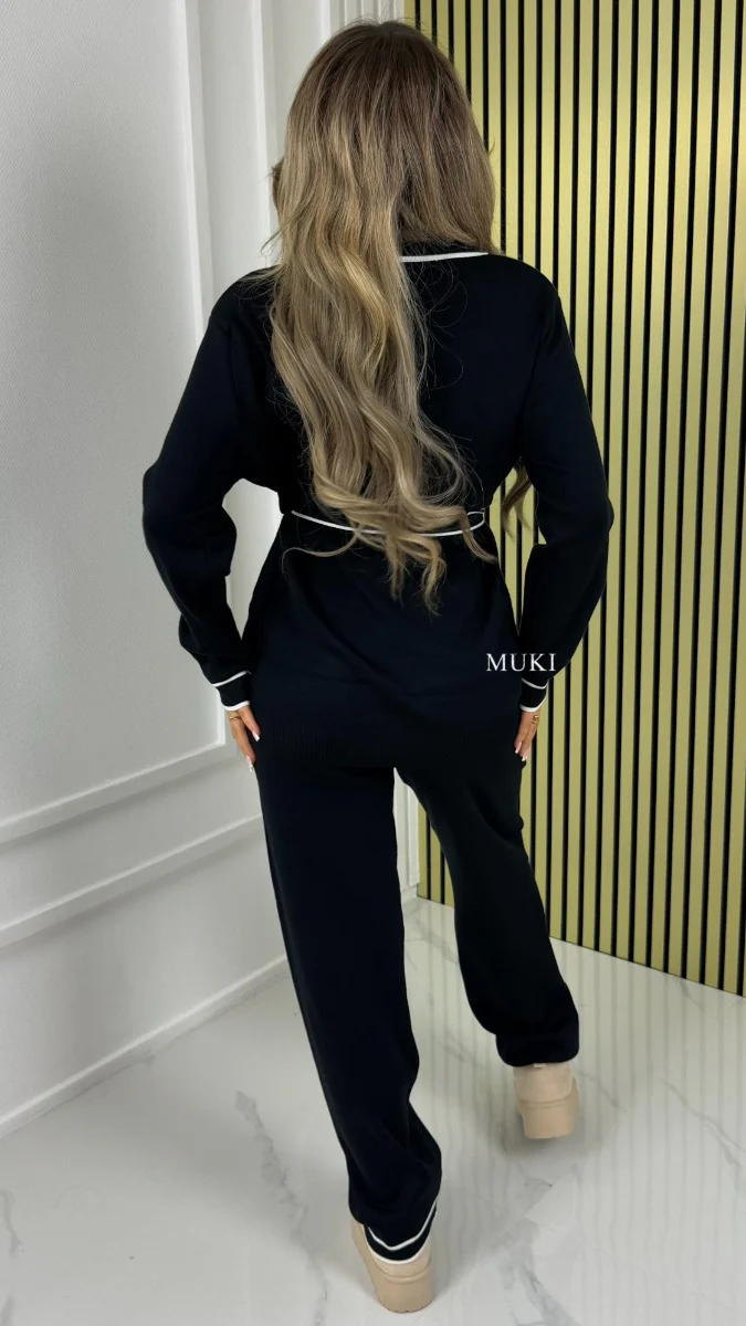 BY FARAH Premium Knit Tie Belt Set Golden Button Details - Image 3