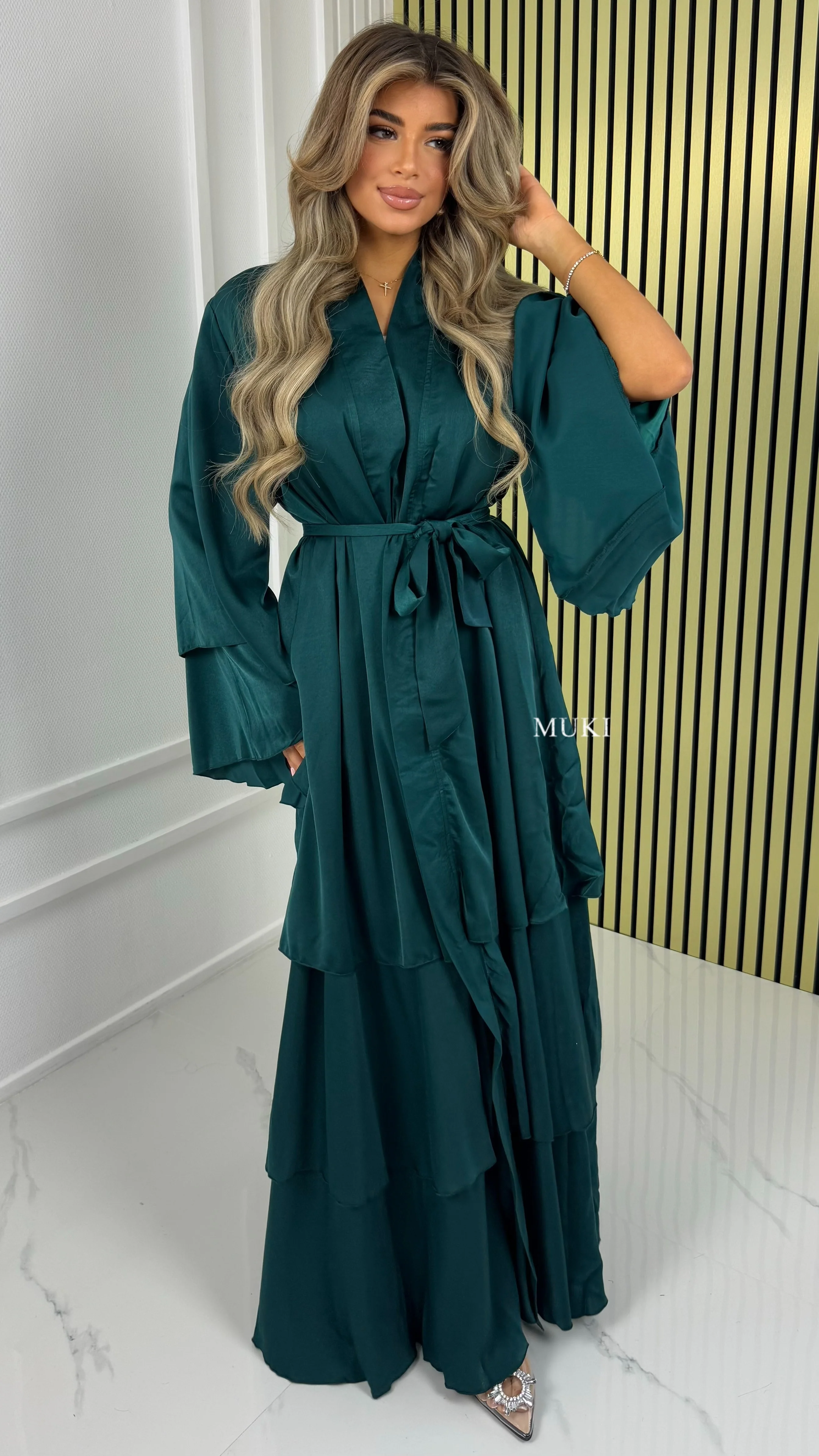 BY FARAH Premium Tie Belt Pleated Dress - Image 12
