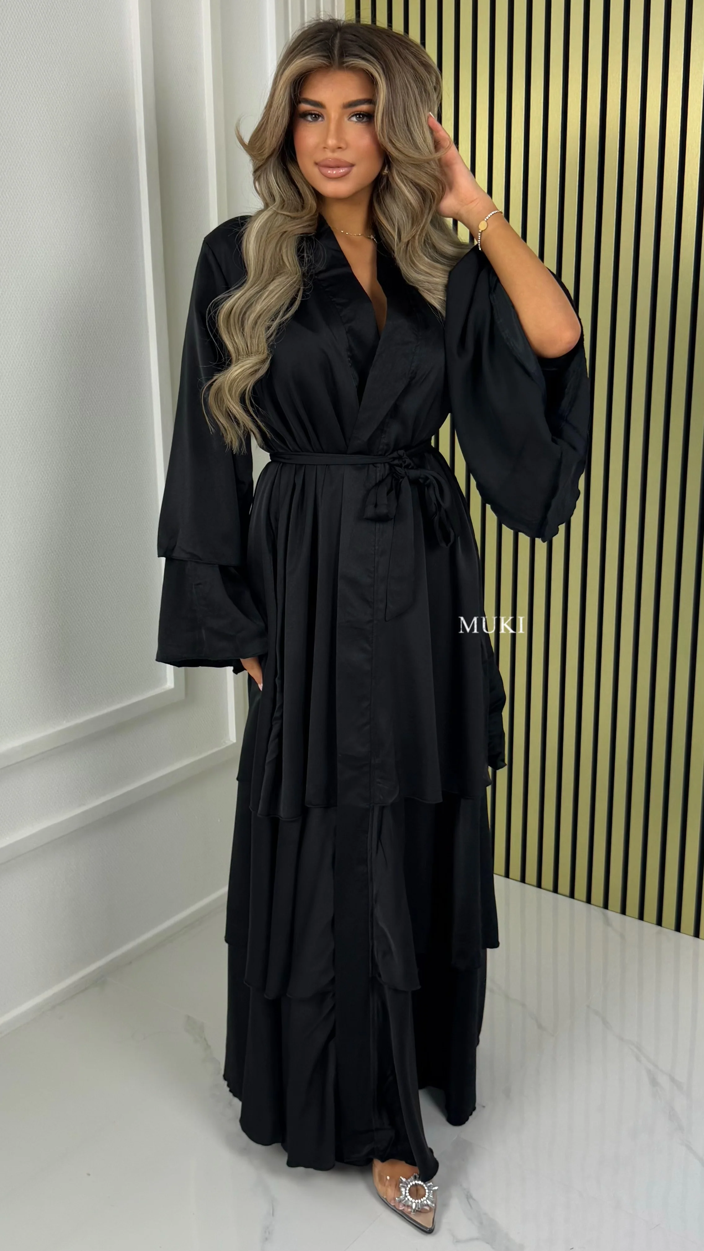 BY FARAH Premium Tie Belt Pleated Dress - Image 13