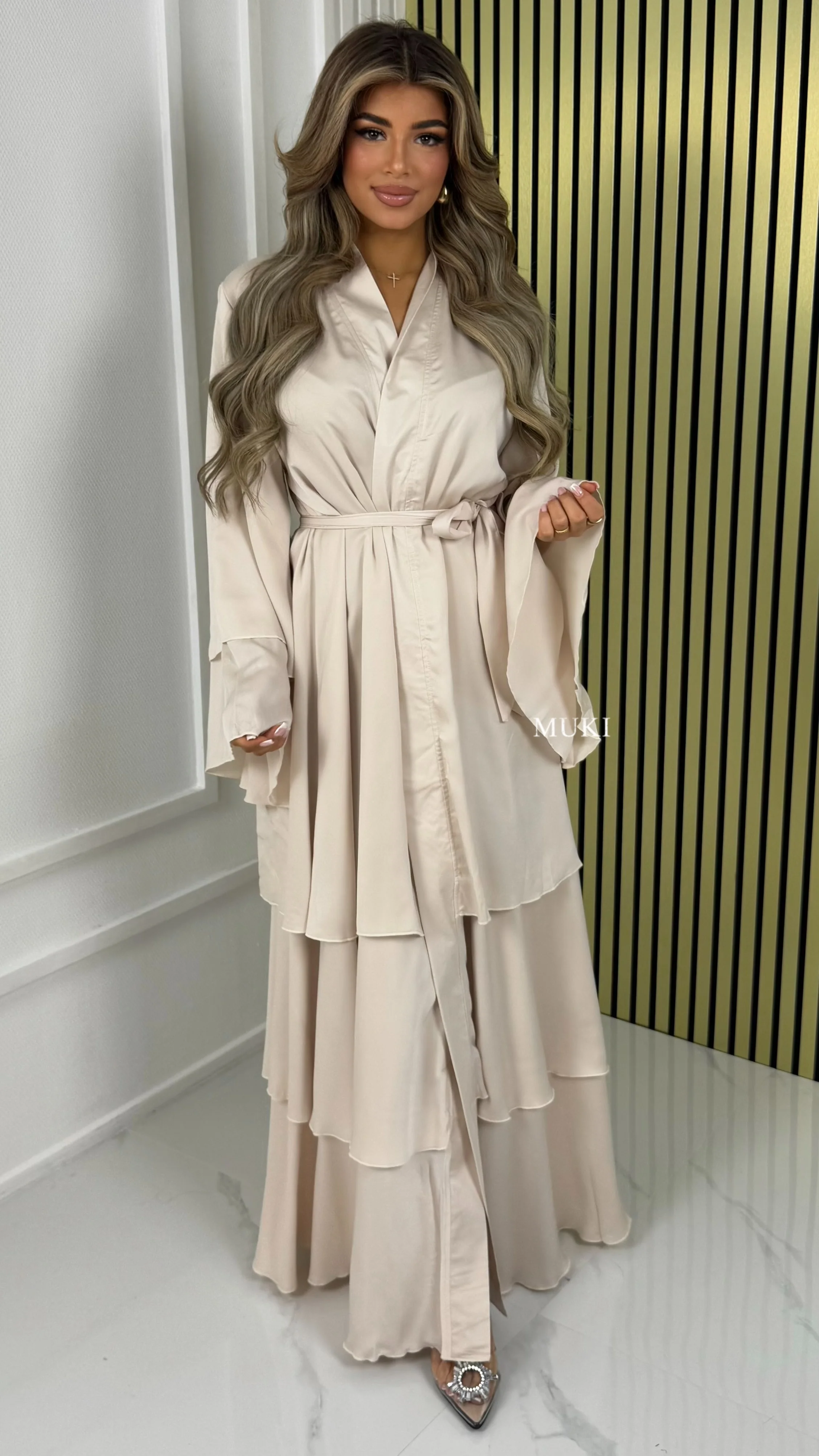 BY FARAH Premium Tie Belt Pleated Dress - Image 14