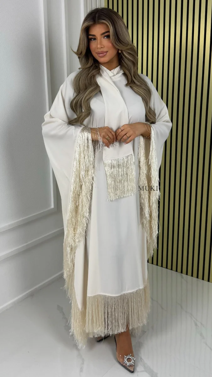BY FARAH Tassel Oversized Butterfly Shawl Dress - Image 5