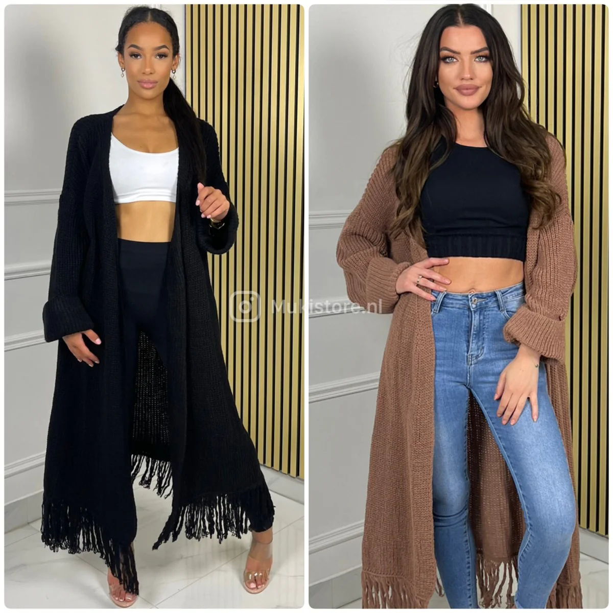 Cardigan Tie Belt Ruffle Detail