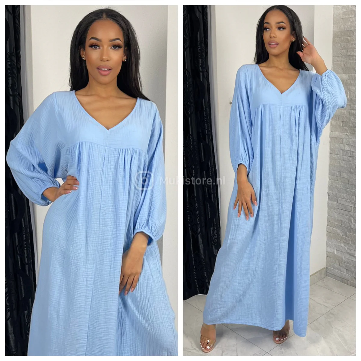 Cheesecloth Maxi V neck Oversized - Image 4