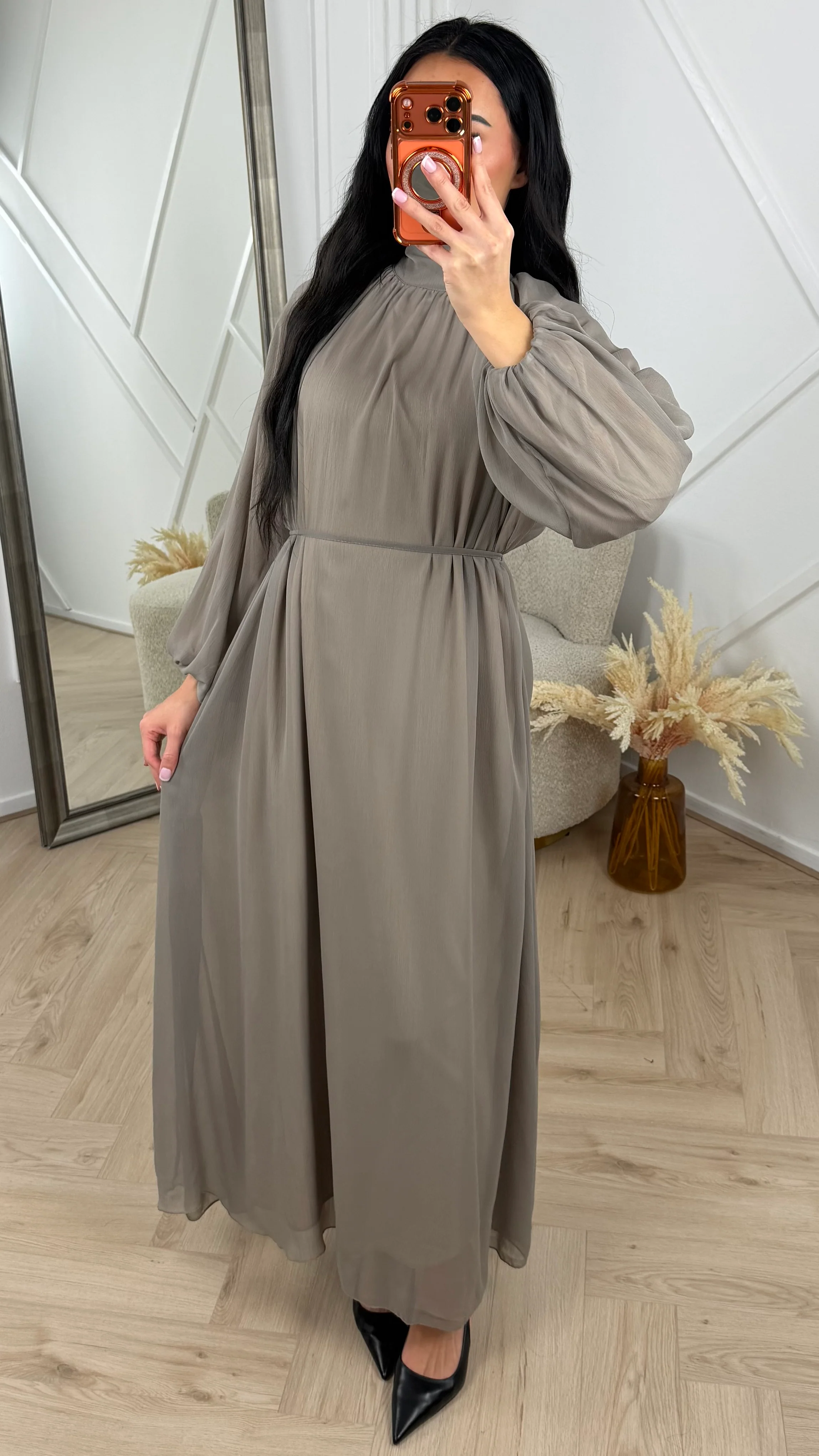Chiffon Maxi Jurk met Strikdetail op de Rug - Image 3