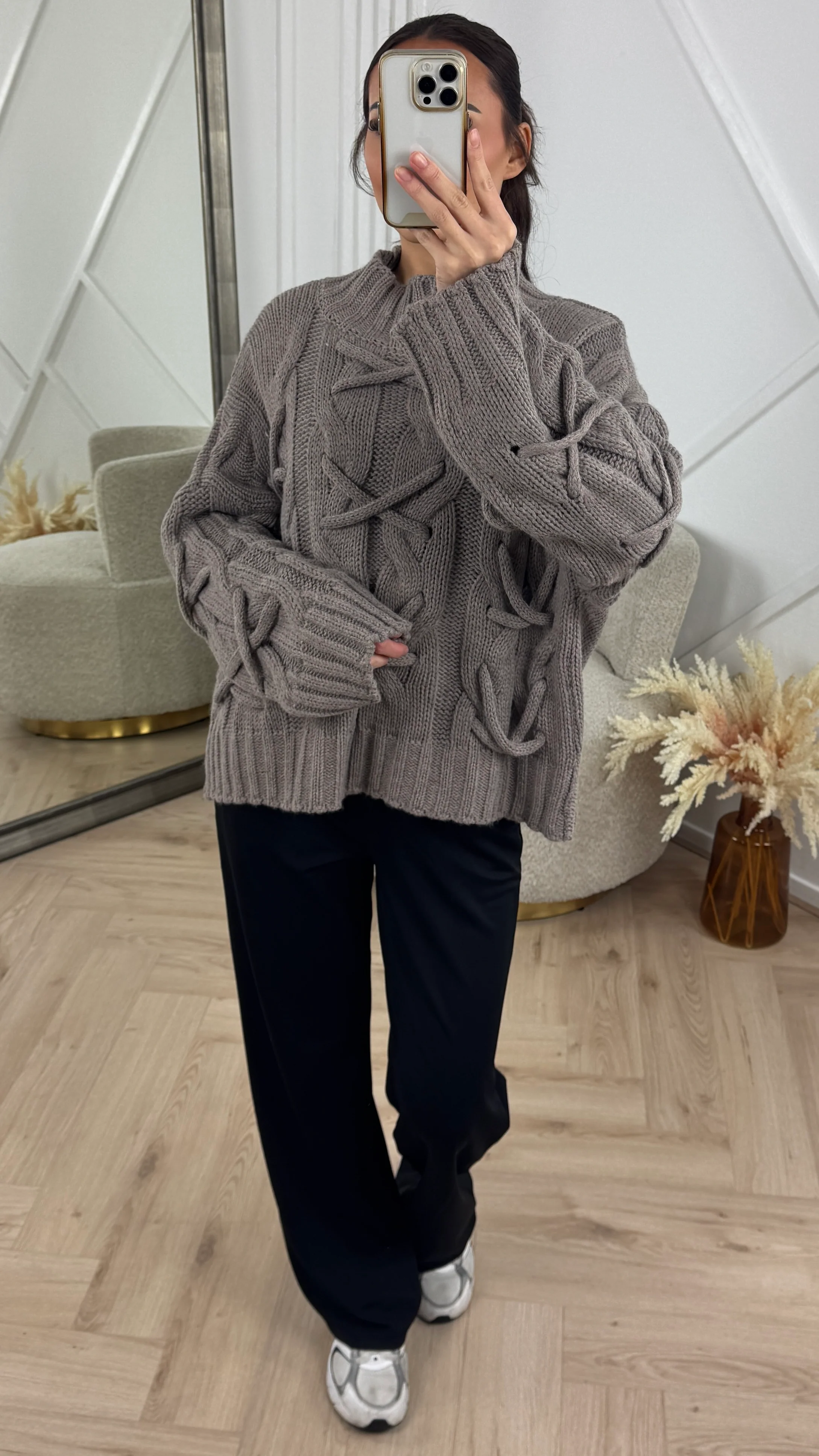 Chunky Twist Cable Knit Trui - Image 6