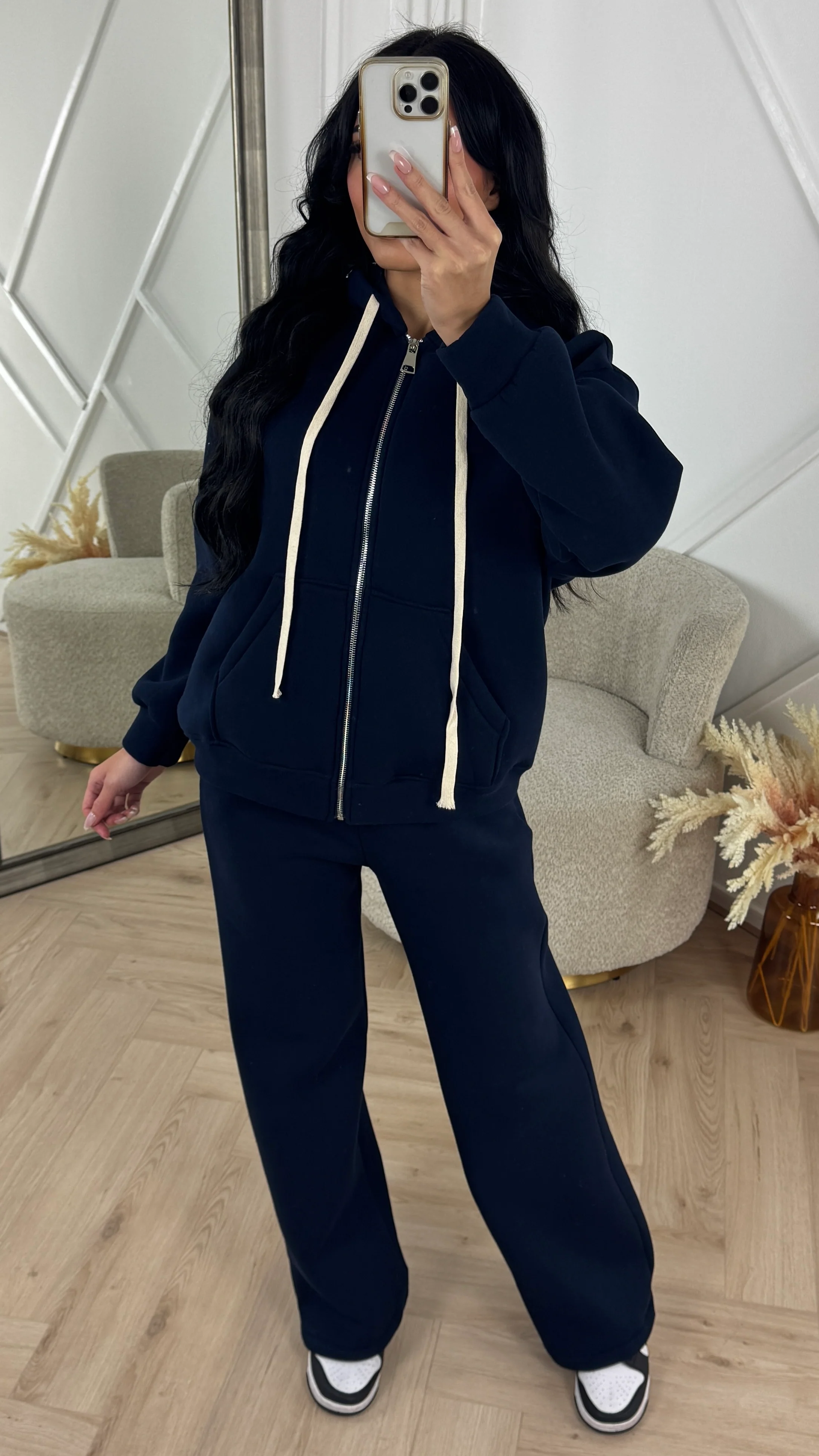 Comfy Cotton Zip Hoodie Set met Wijde Broek - Image 6