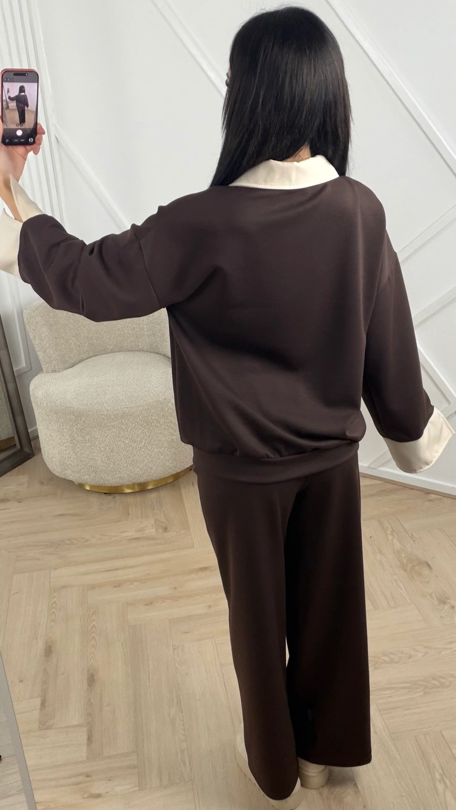 Contrast Two-Piece Set met Ritssluiting - Image 6