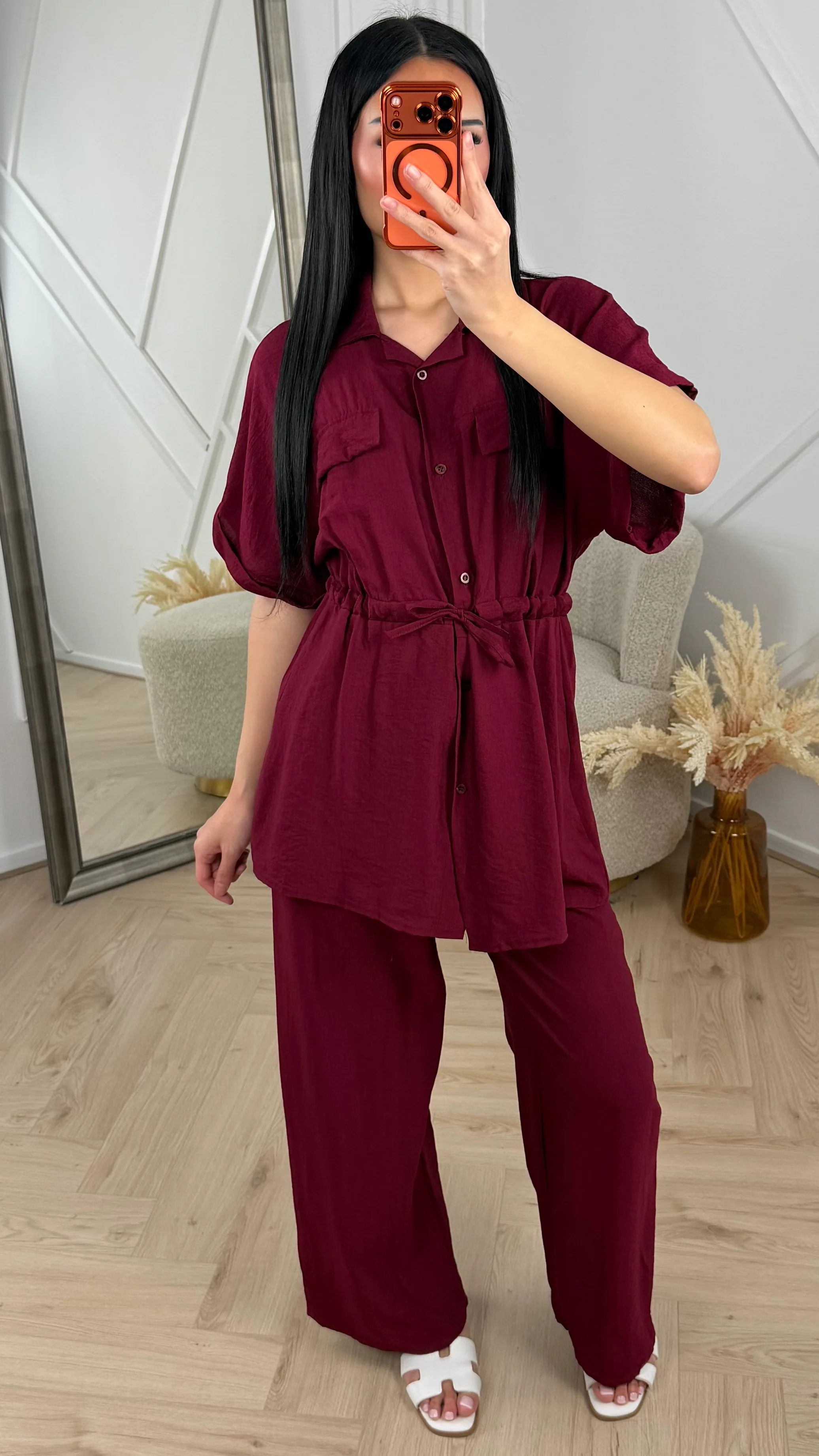 Crinkle Blouse Set met Taillekoord - Image 4