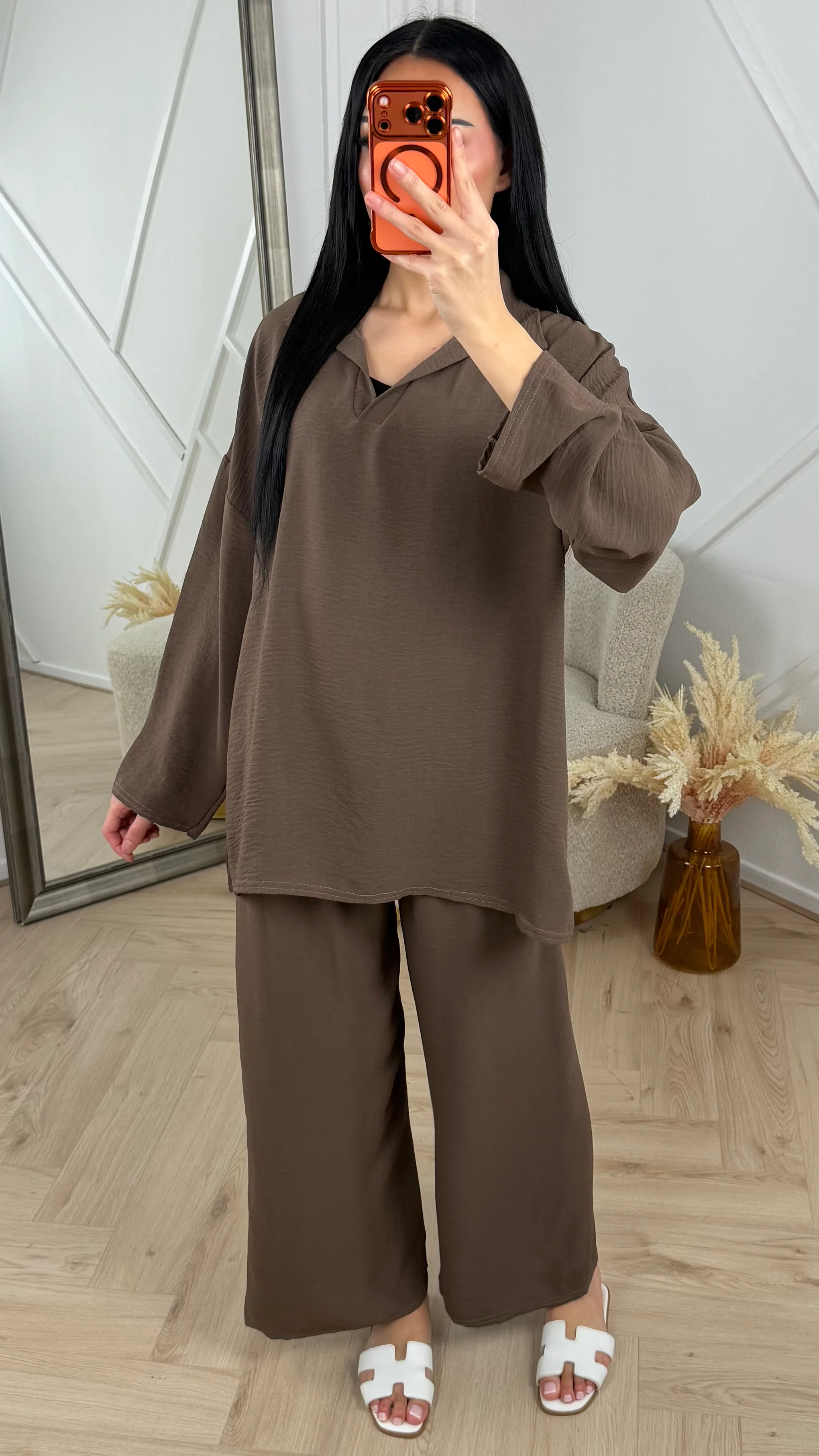 Crinkle Set met Oversized Blouse en Wijde Broek - Image 8
