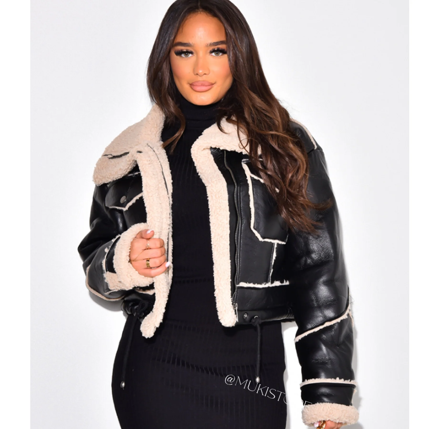 Cropped Lammy Coat Mega Trending sq008 - Image 11