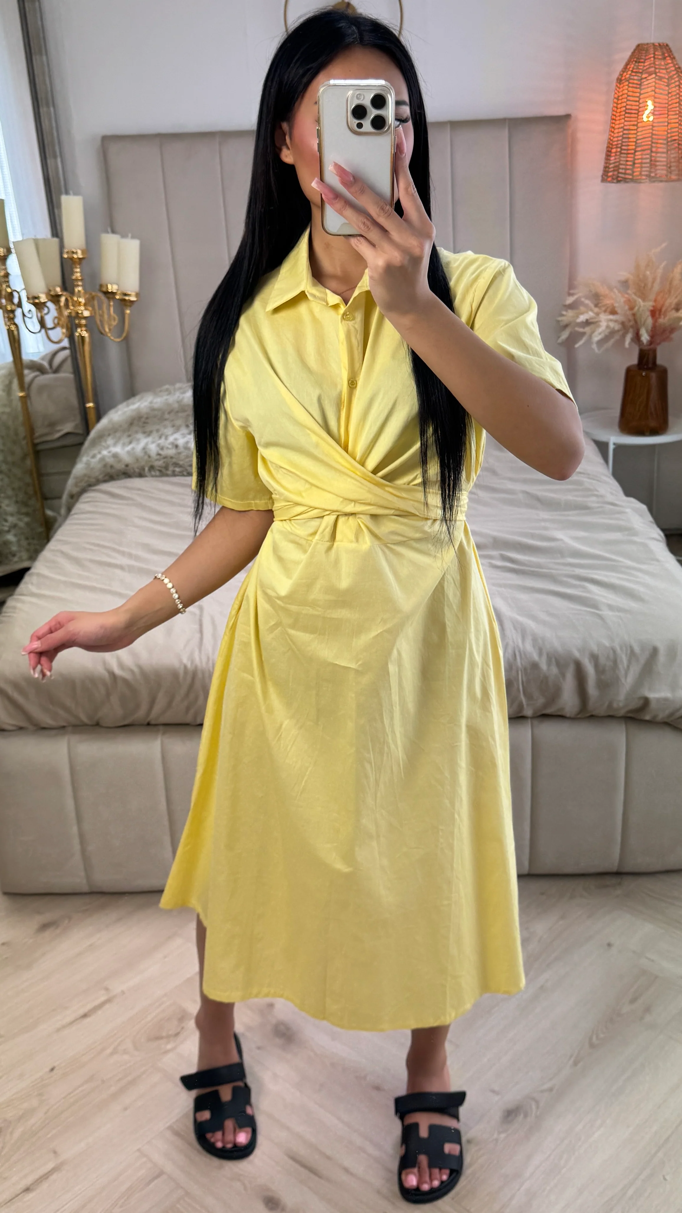 Cross Tie Belt Blouse Dress - Image 10