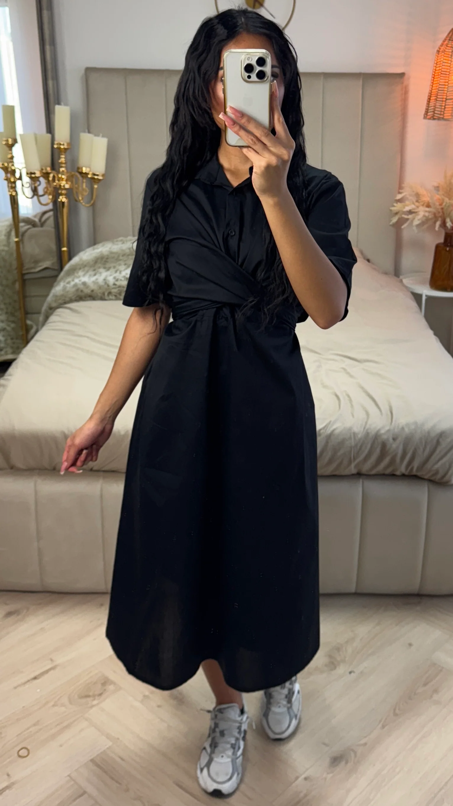 Cross Tie Belt Blouse Dress - Image 2