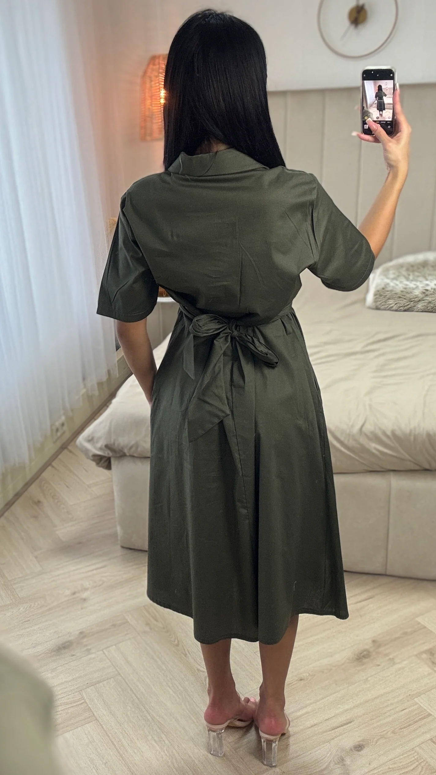 Cross Tie Belt Blouse Dress - Image 6
