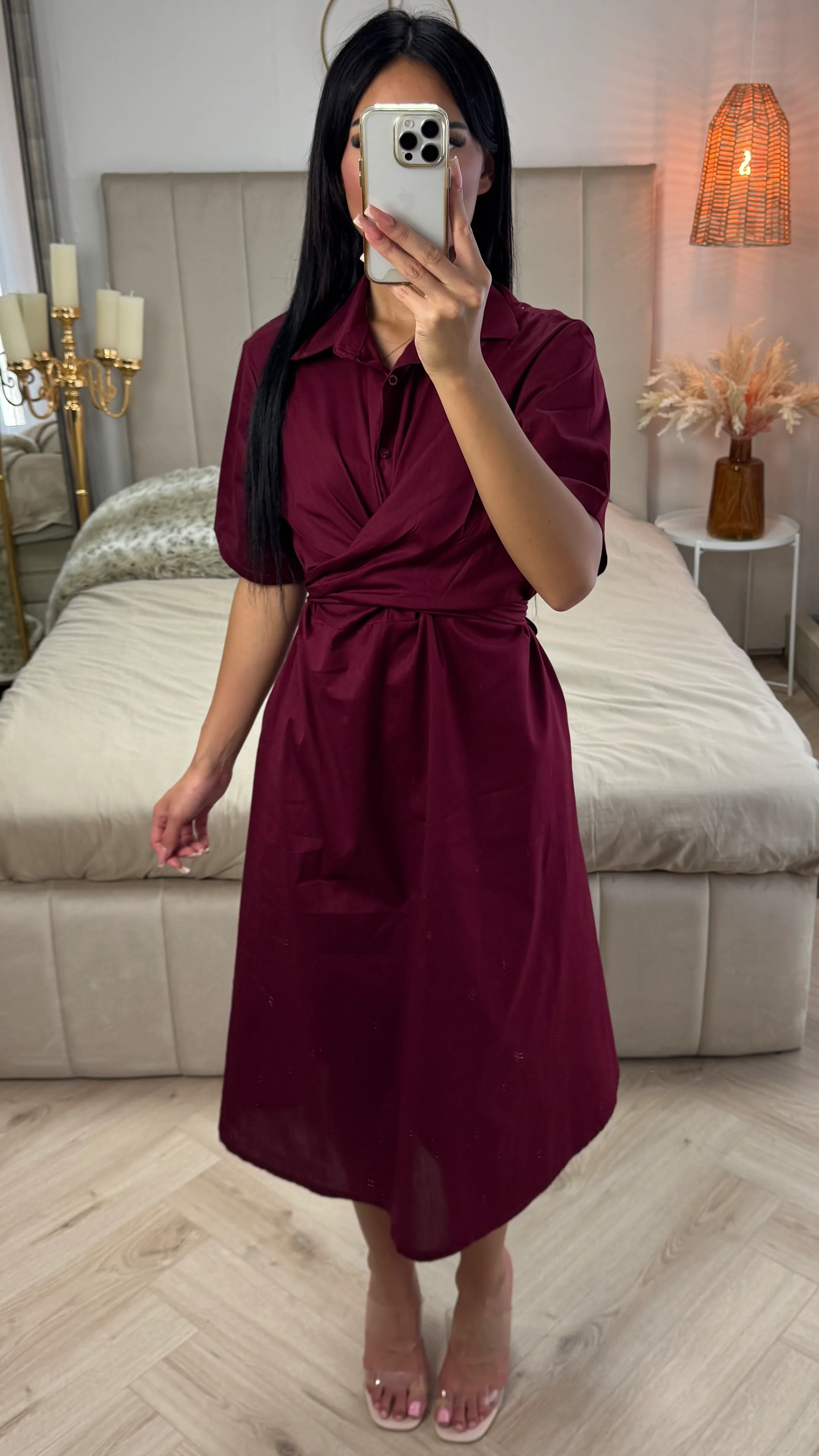 Cross Tie Belt Blouse Dress - Image 8