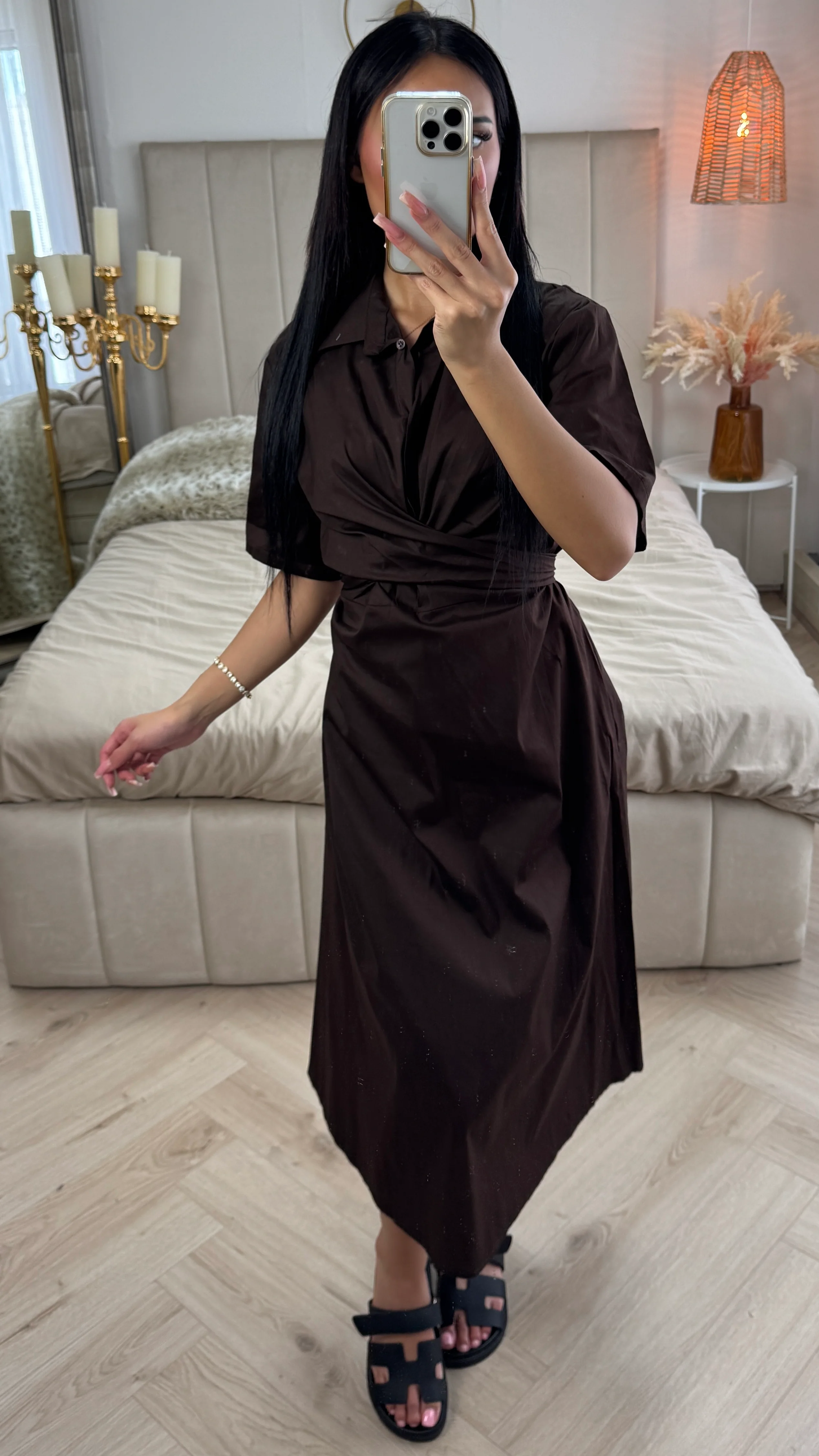 Cross Tie Belt Blouse Dress - Image 9