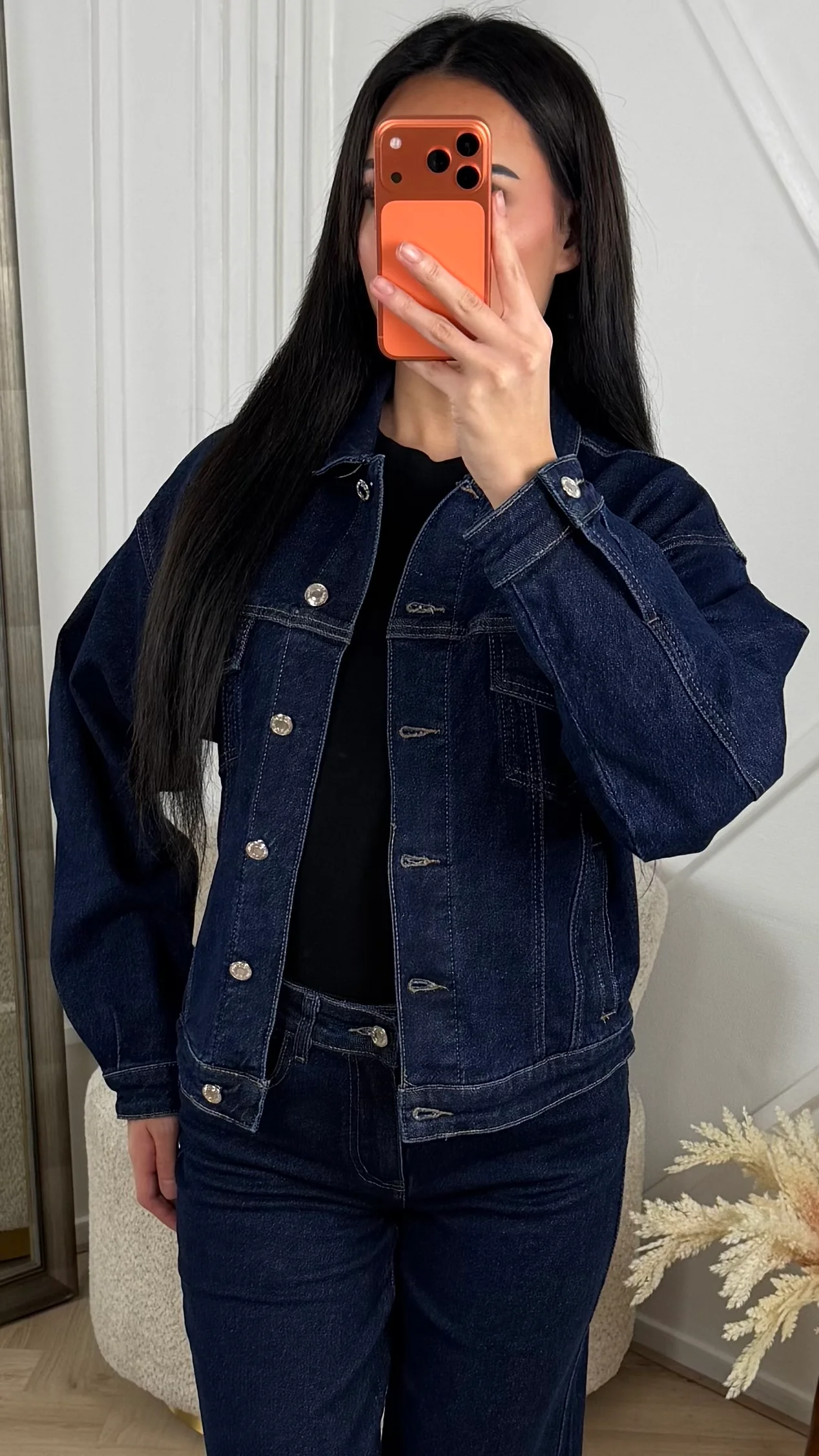 Denim Jasje met Rechte Pasvorm – HM8505