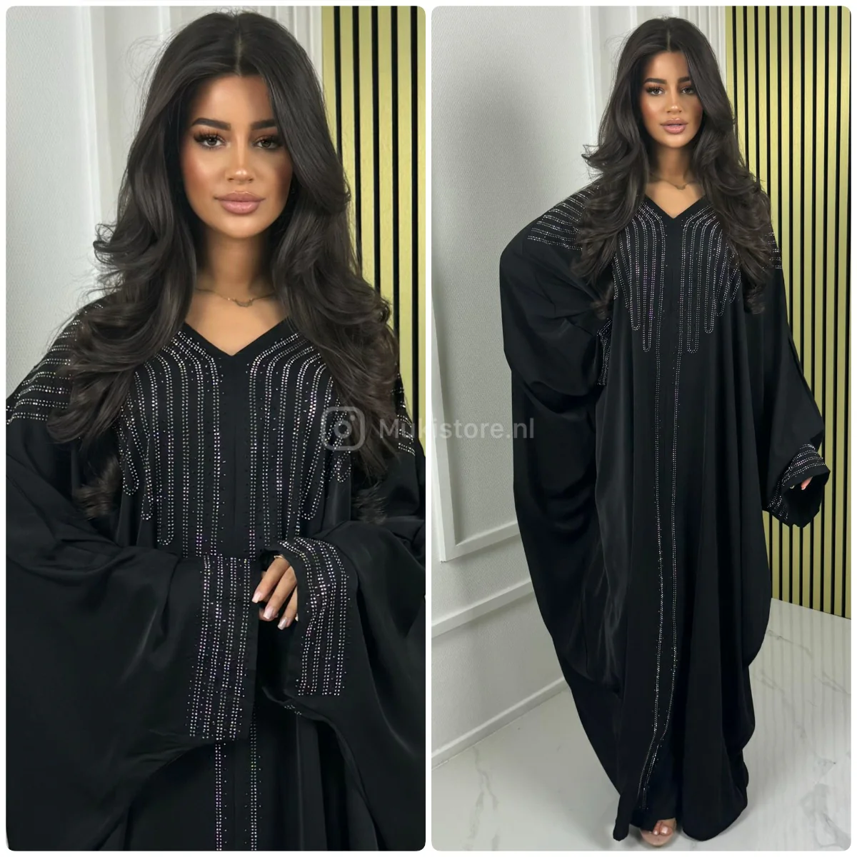 Diamond Abaya V Neck