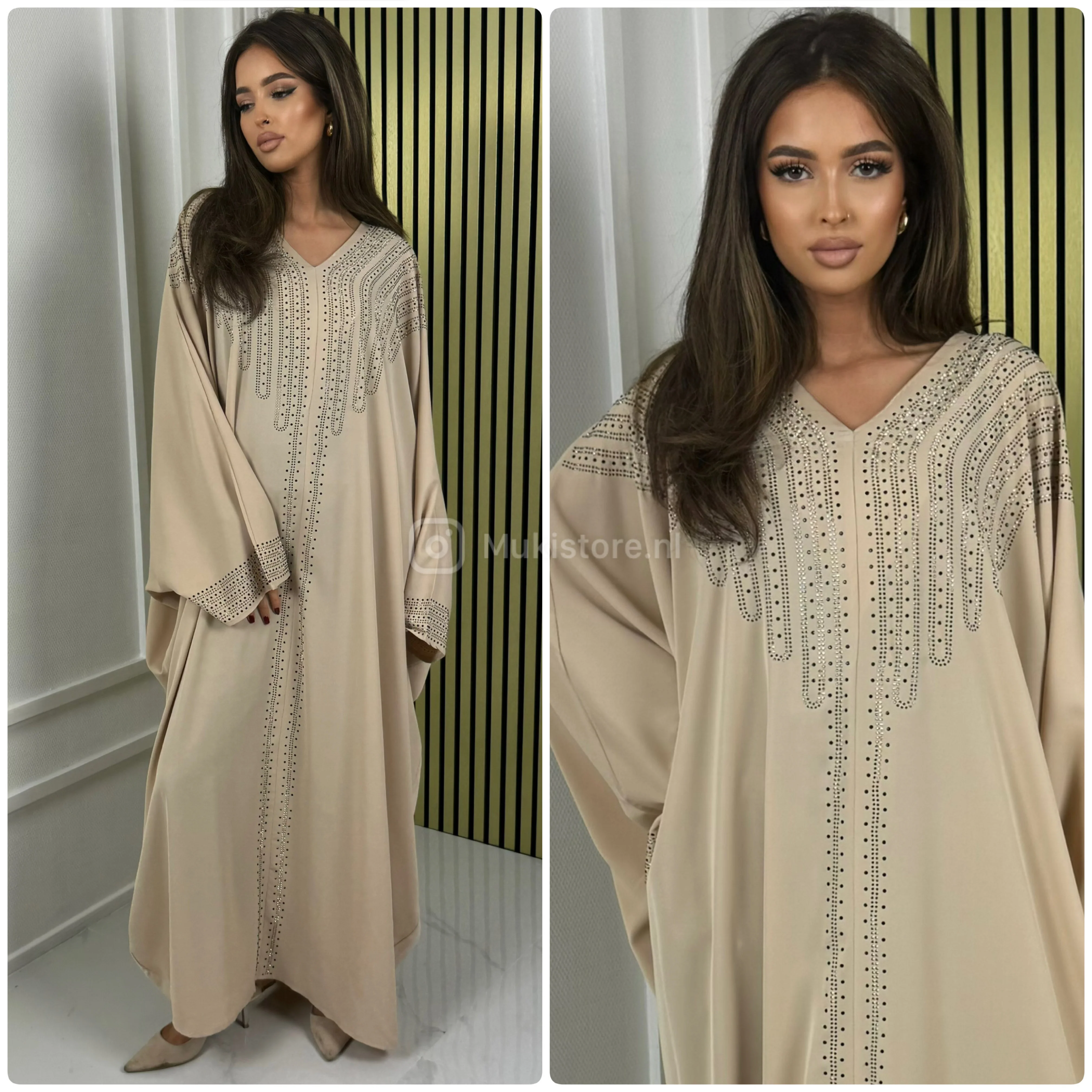 Diamond Abaya V Neck - Image 4