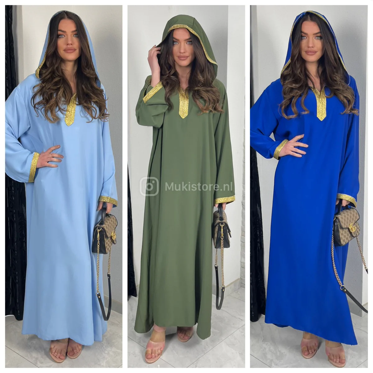 Djellaba Golden Embroidery Hoodie Neck And Wrist - Image 5