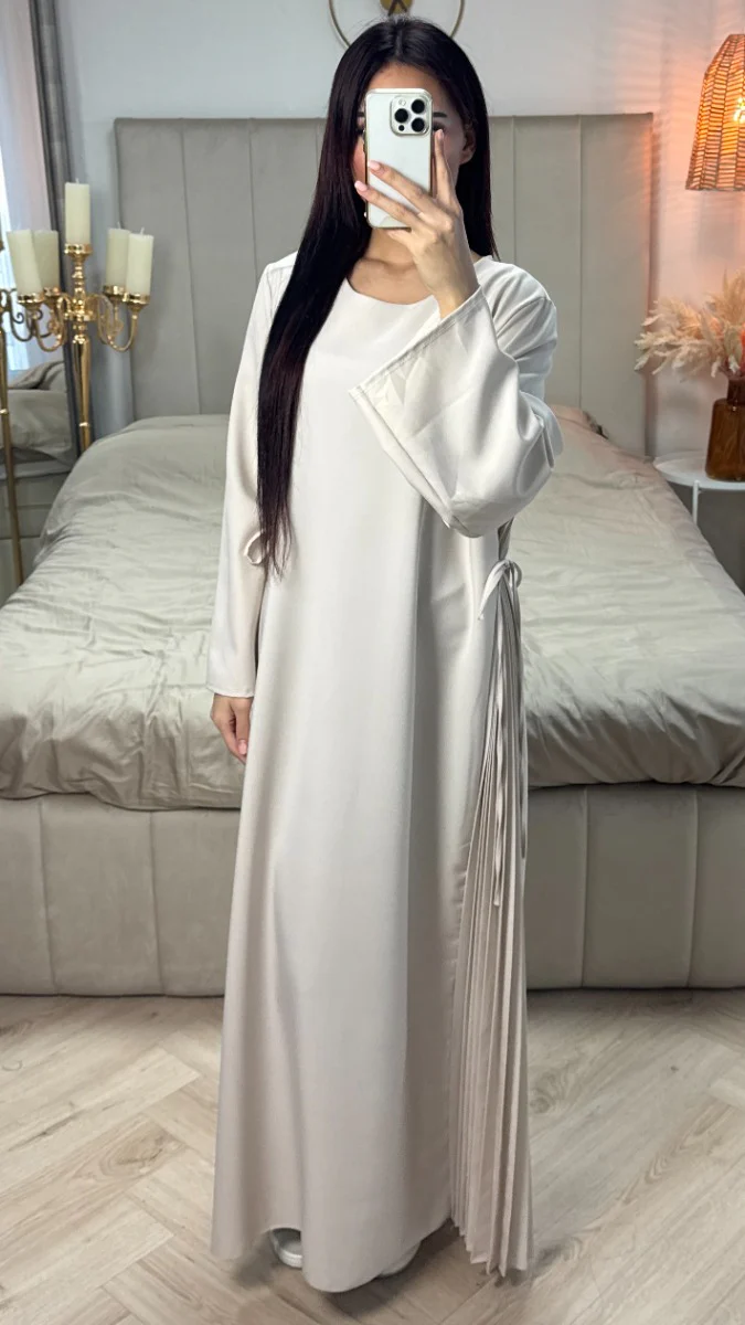 Double Sided Tie Belt Pleated Dress - Image 10