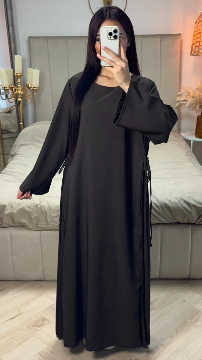 Double Sided Tie Belt Pleated Dress - Image 3