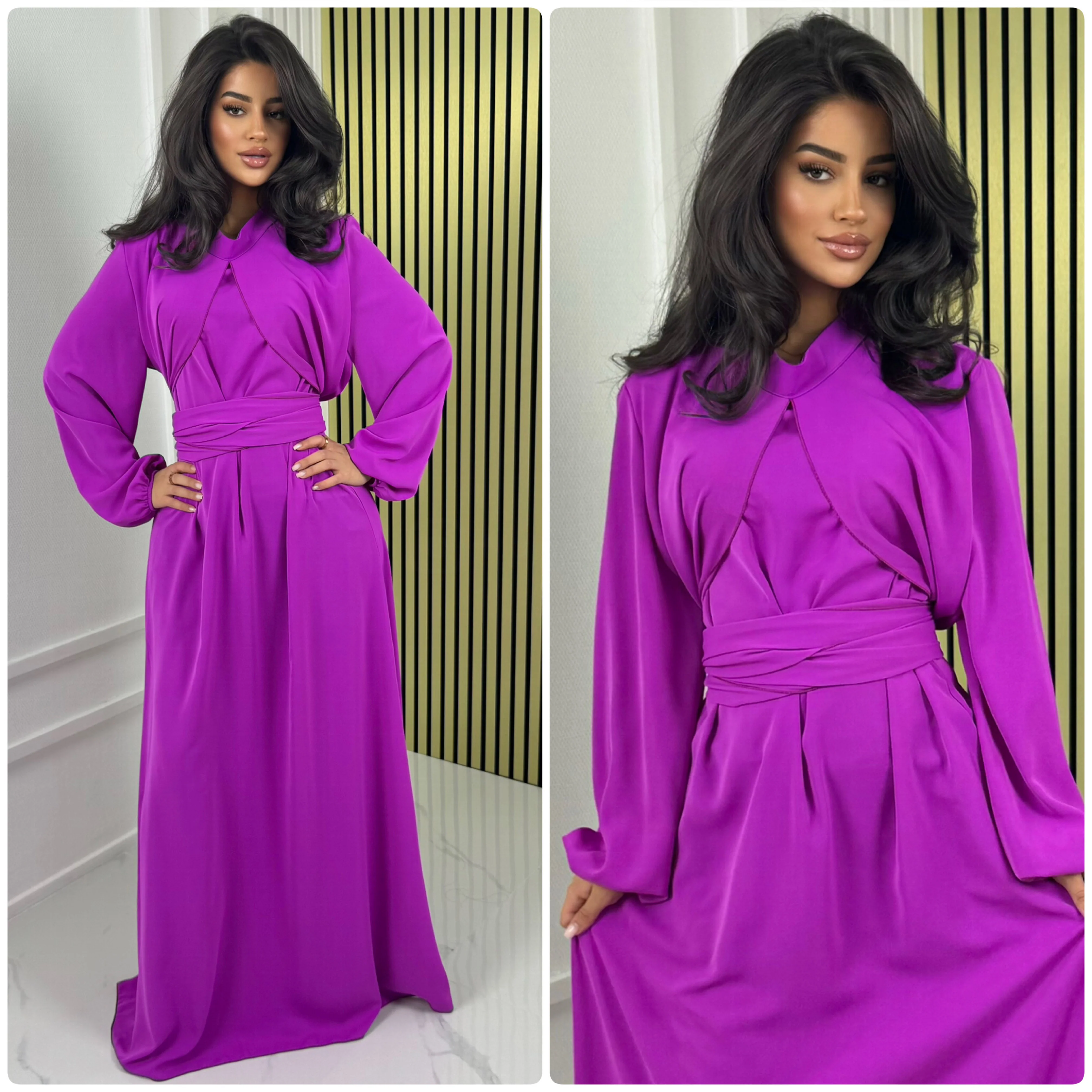 Elegant Wrapped Tie Belt Dress - Image 16