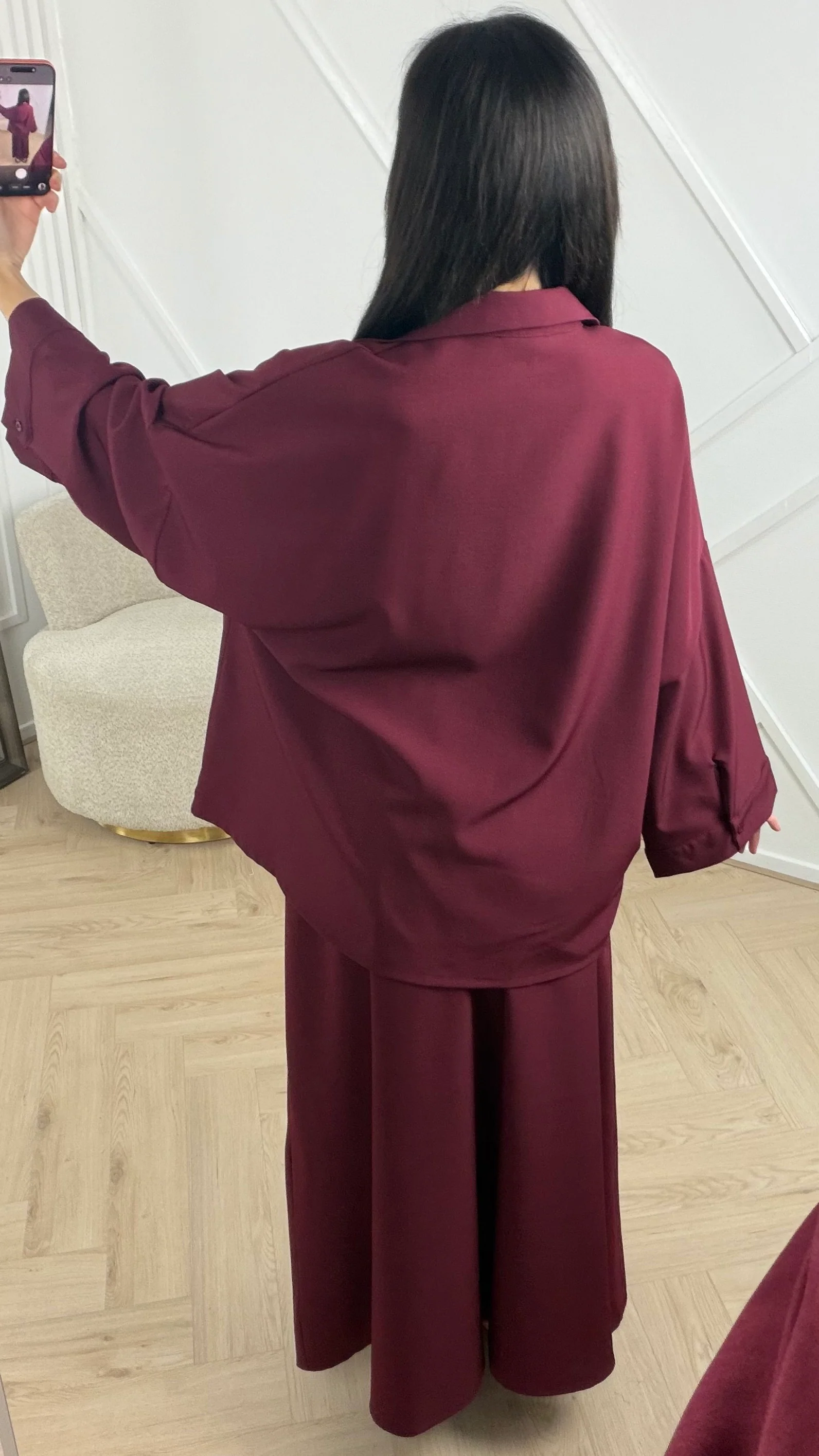 Elegante Two-Piece Set met Blouse en Maxi Rok - Image 5