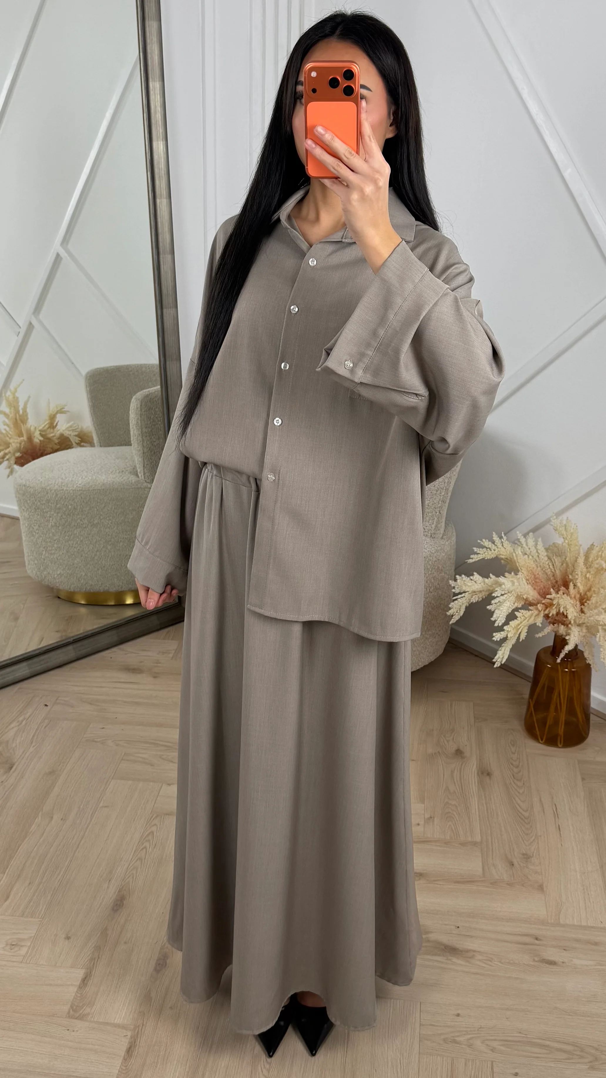 Elegante Two-Piece Set met Blouse en Maxi Rok - Image 8