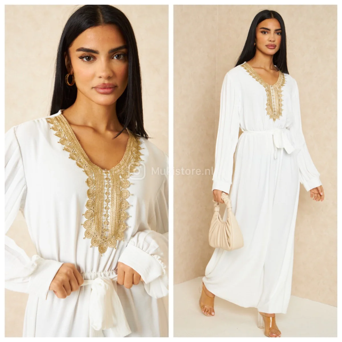 Embroidered Maxi Tie Belt Ruffle Sleeves - Image 6
