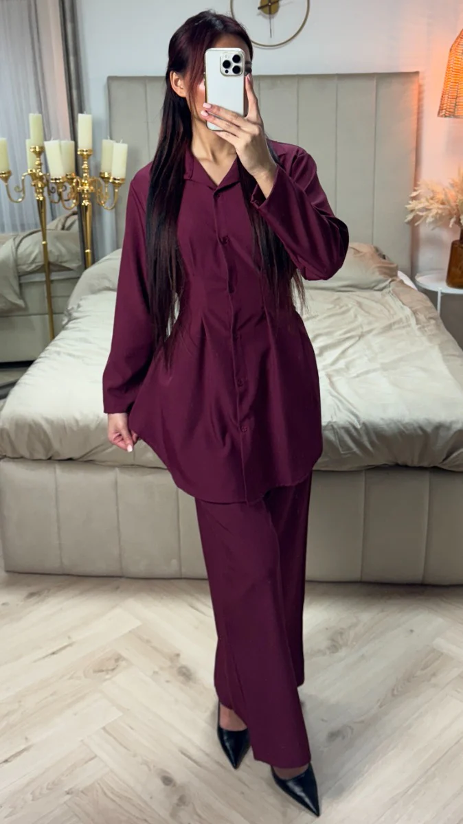 Essential Blouse Set Pleated Waist Detail - Image 4