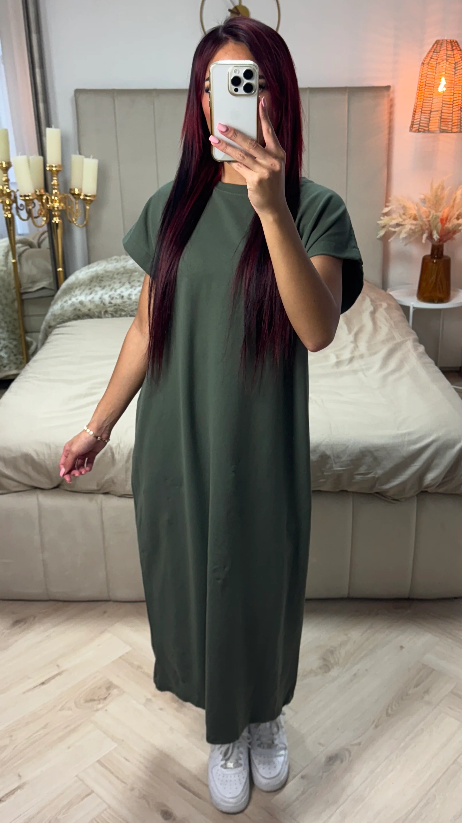 Essential Terry Cotton Oversized Dress Half Sleeves