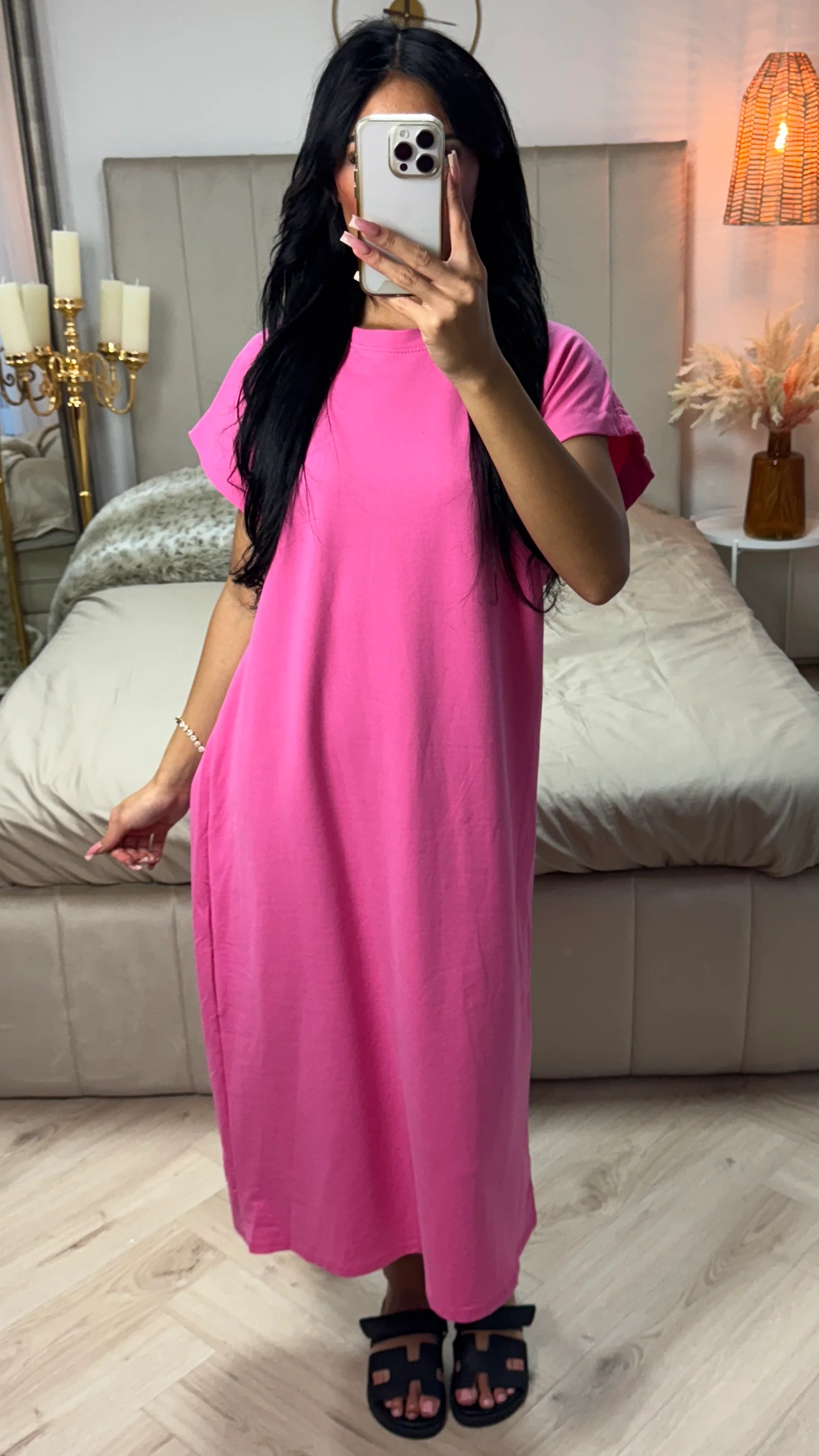 Essential Terry Cotton Oversized Dress Half Sleeves - Image 10