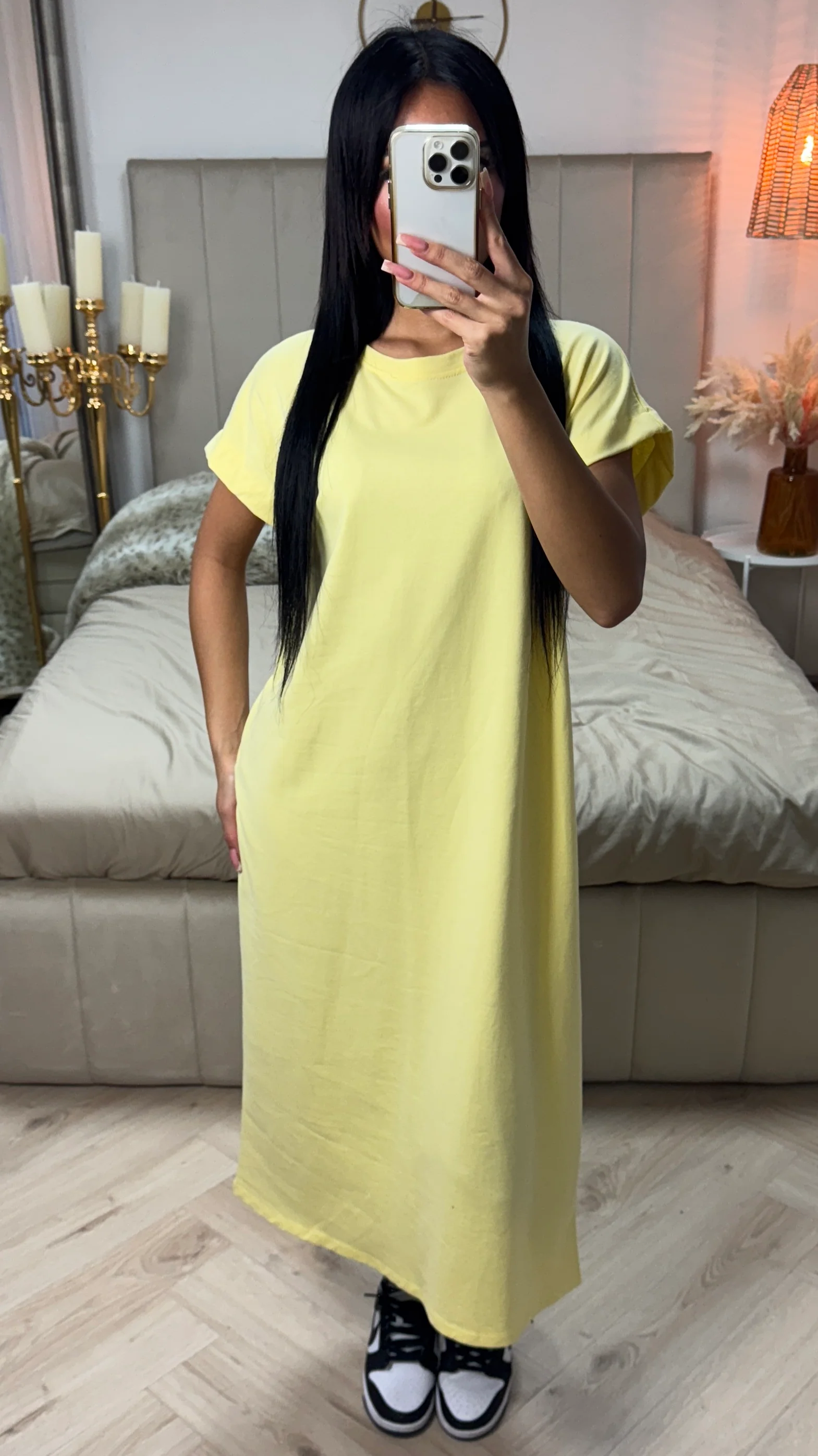 Essential Terry Cotton Oversized Dress Half Sleeves - Image 2