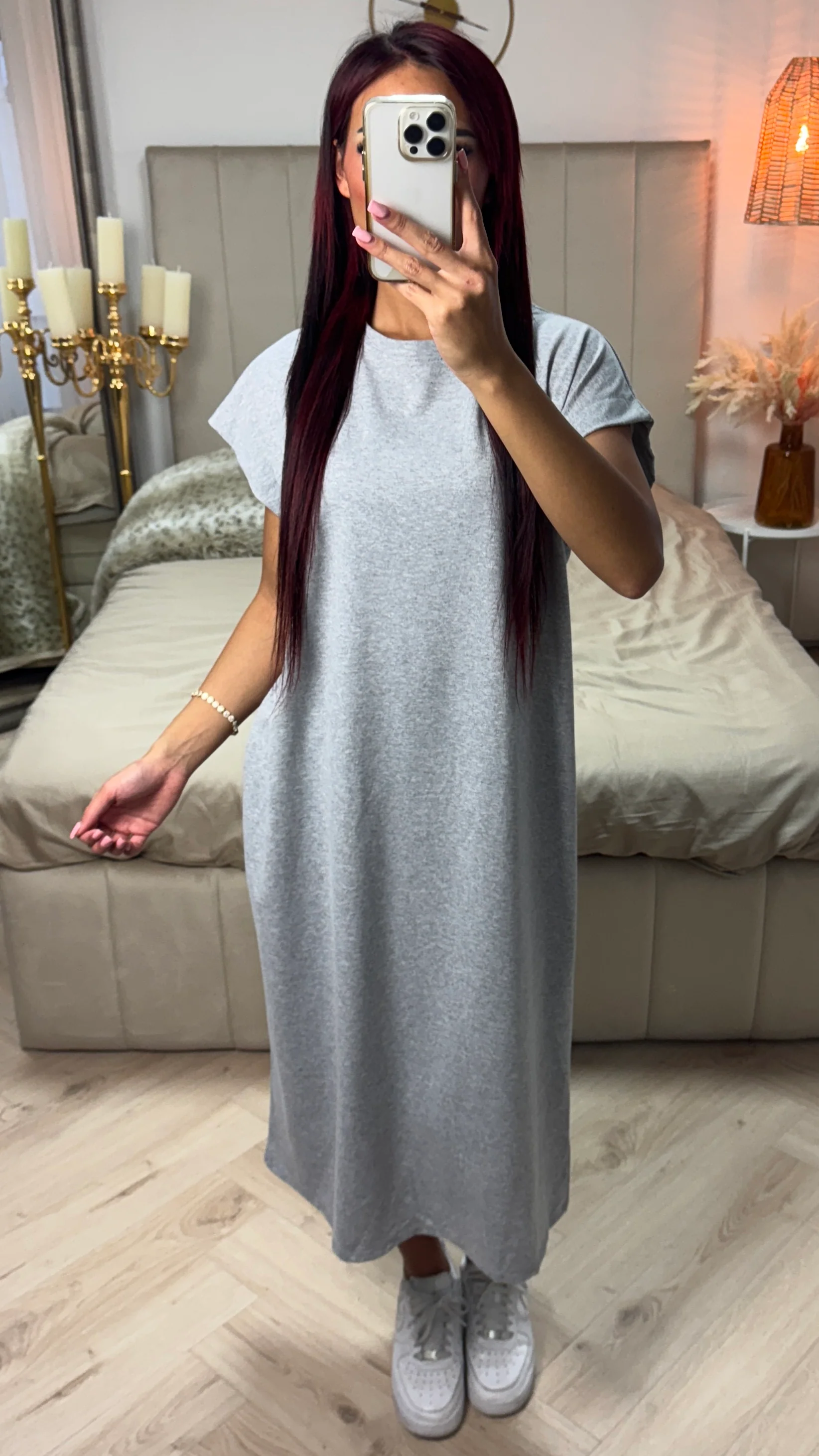 Essential Terry Cotton Oversized Dress Half Sleeves - Image 4