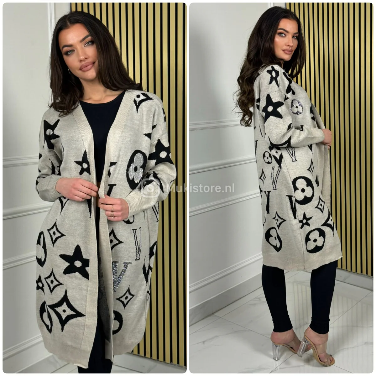 Famous V Glitter Thick Cardigan 614 - Image 2