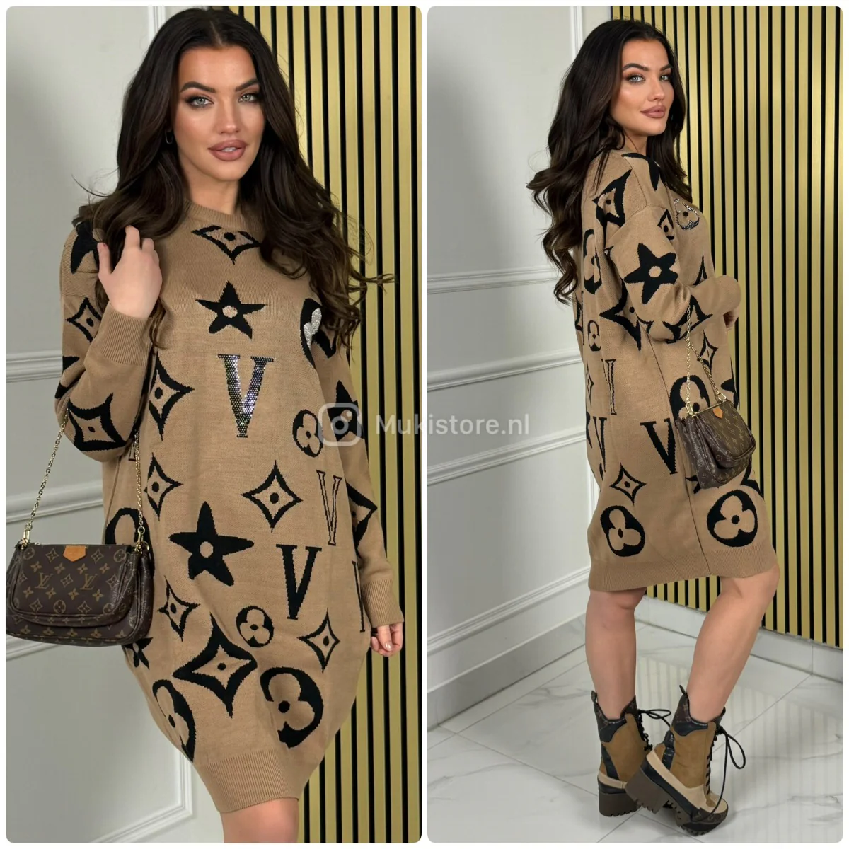 Famous V Glitter Thick Dress 691 - Image 3