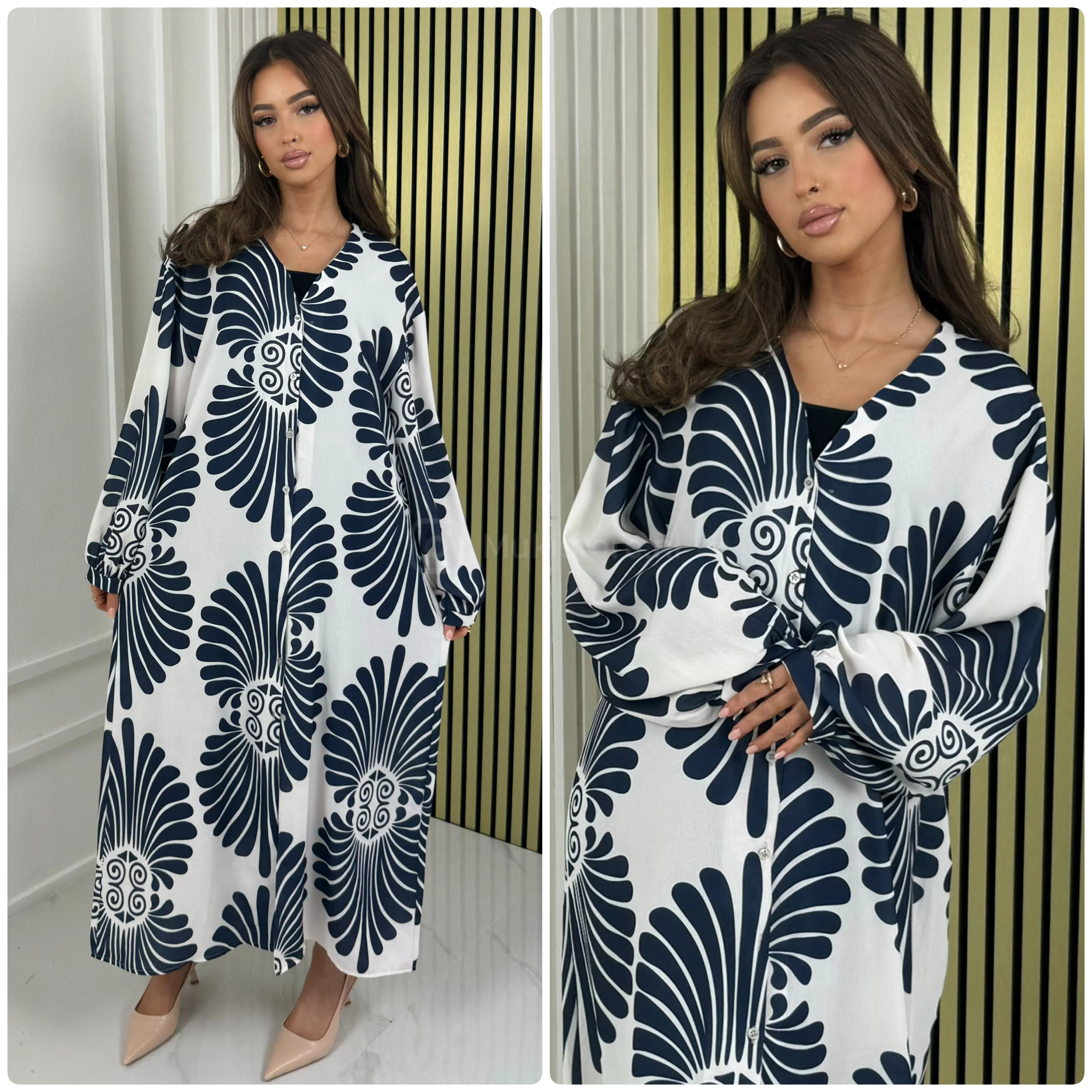 Flower Maxi Button Dress - Image 7