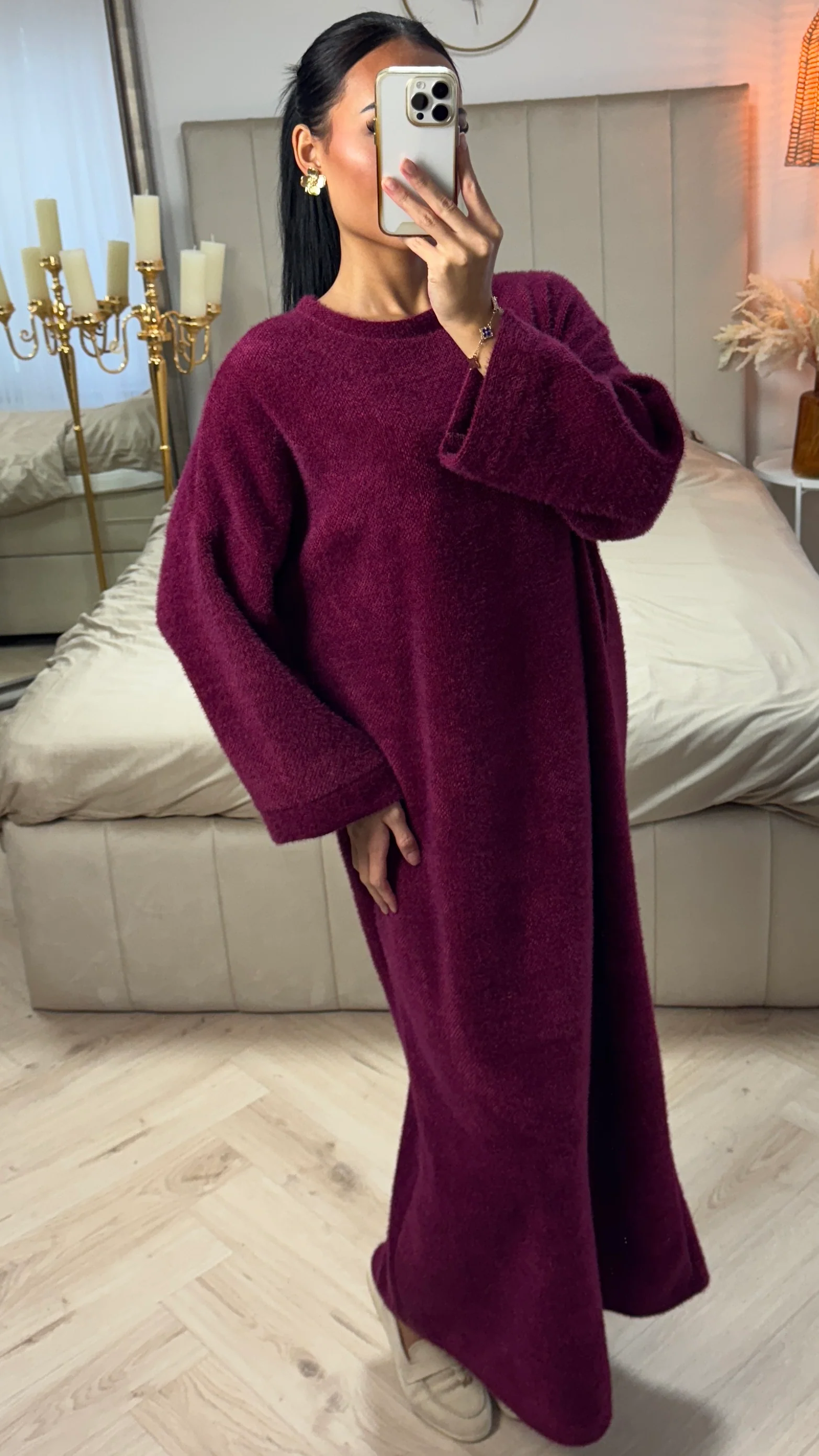 Fluffy Maxi Jurk met Wijde Mouwen - Image 9