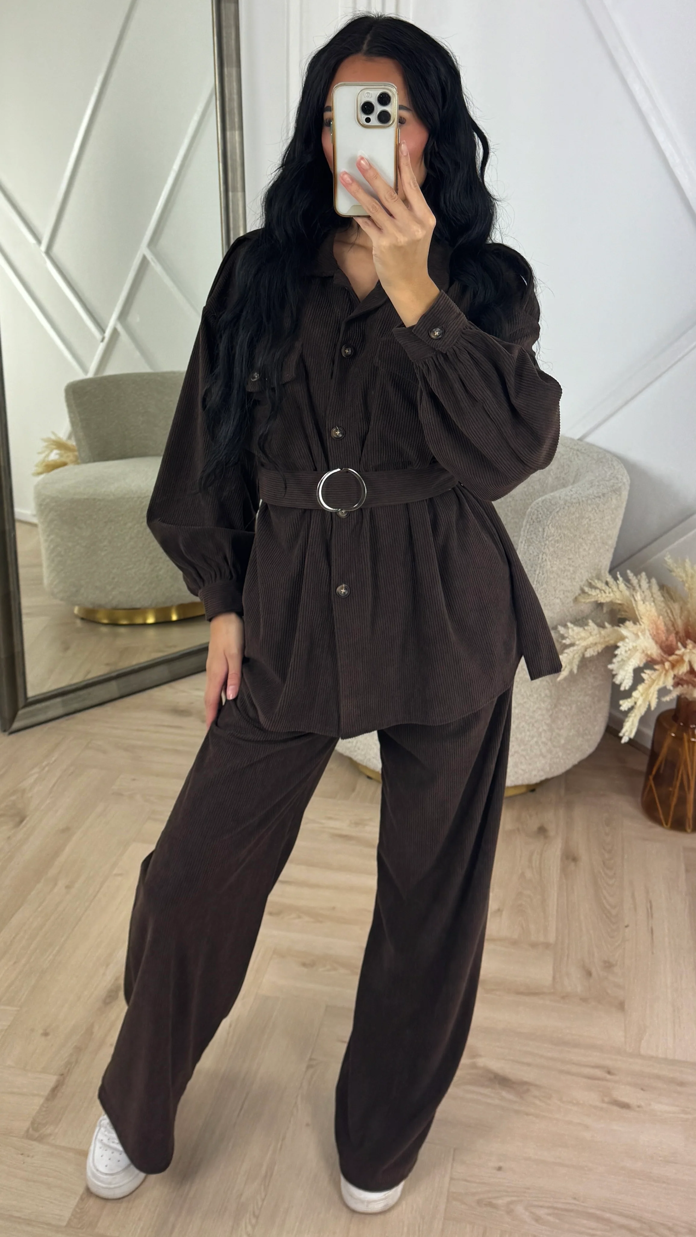 Geribde Two-Piece Set met Ceintuur & Zakken - Image 3