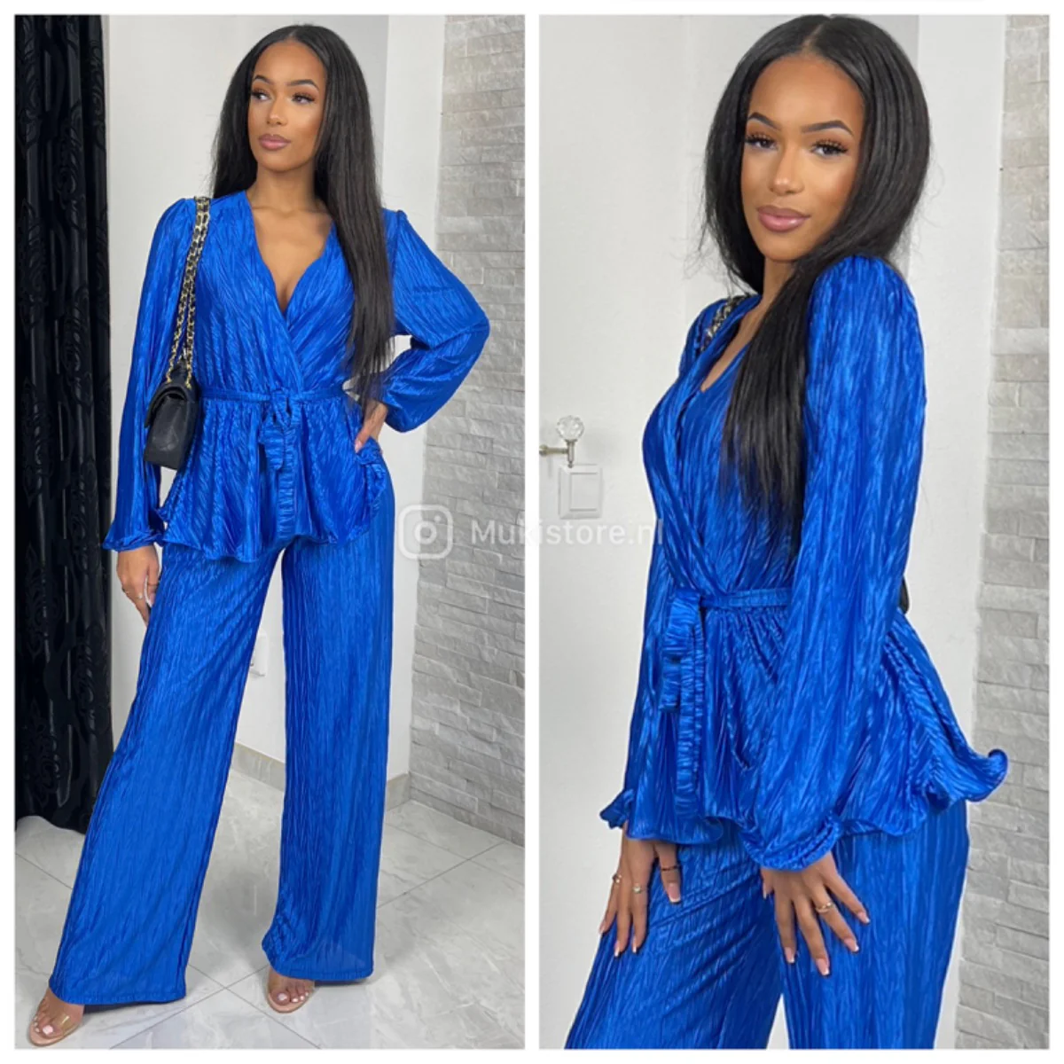 Glossy Zigzag Tie Belt Set - Image 6