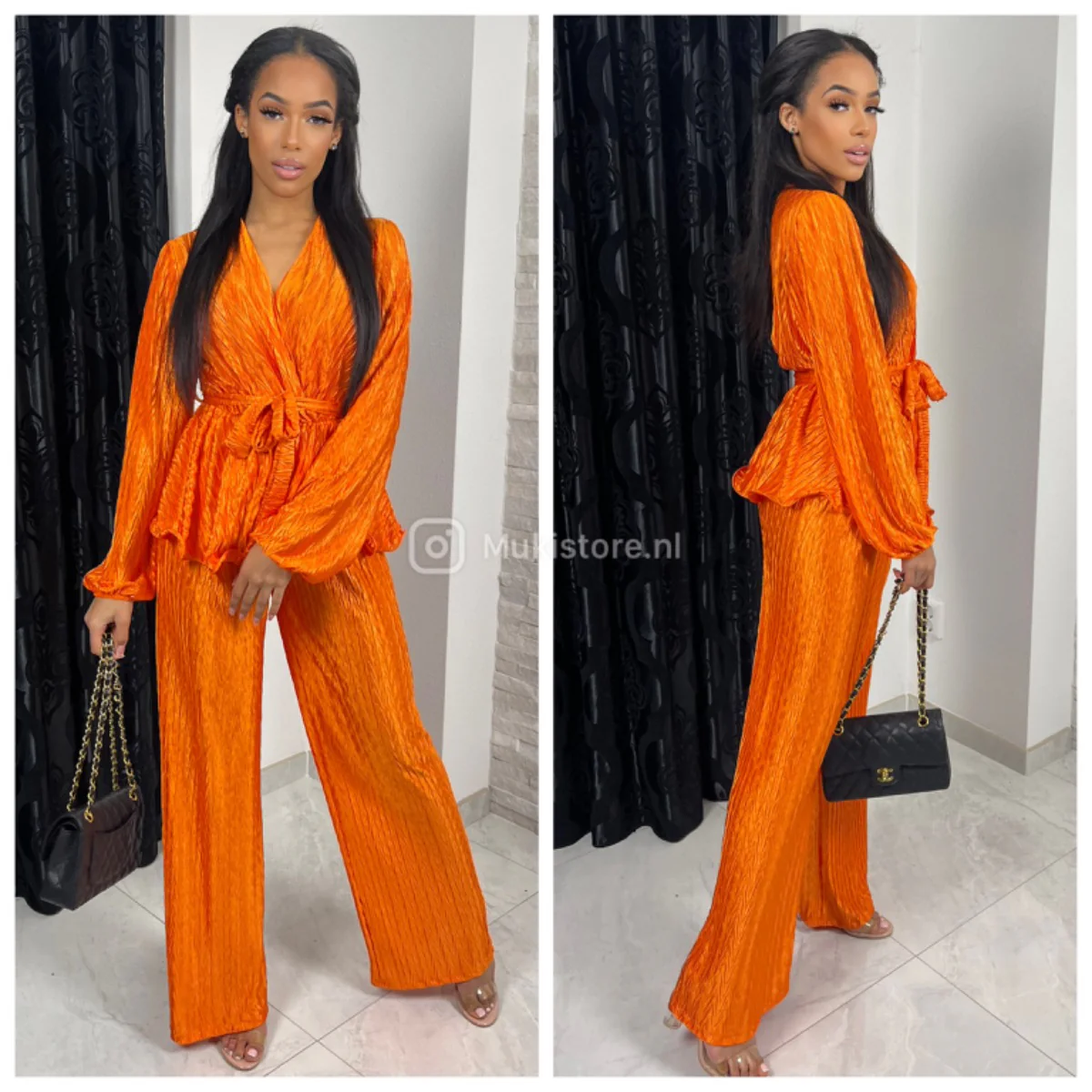 Glossy Zigzag Tie Belt Set - Image 9