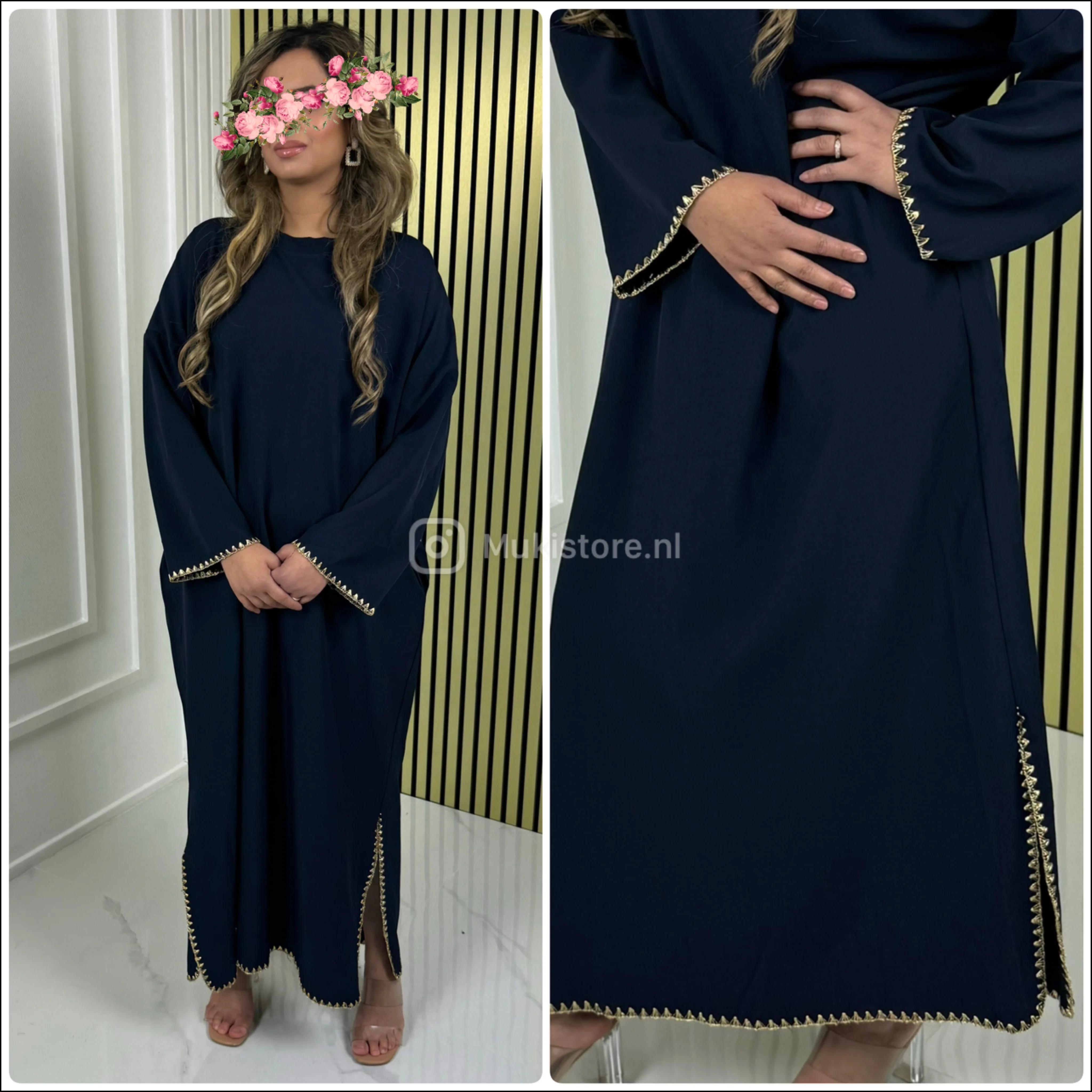 Golden Embroidery Detail Oversized Maxi - Image 14